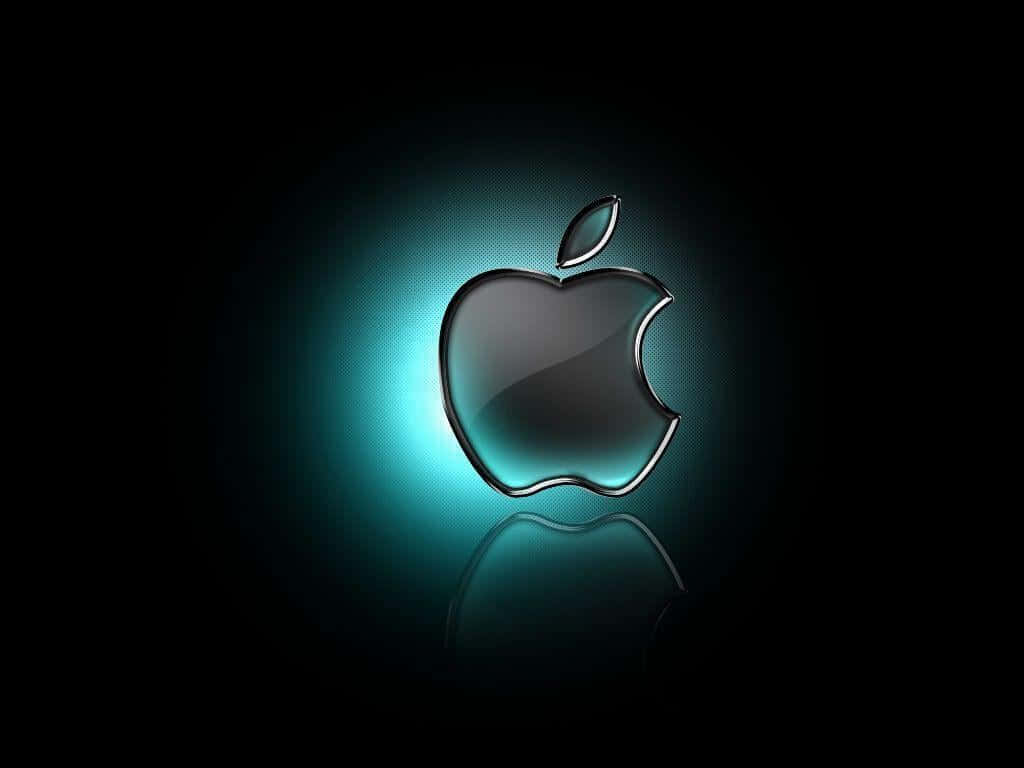 Etched Cool Mac Logo Teal Light
