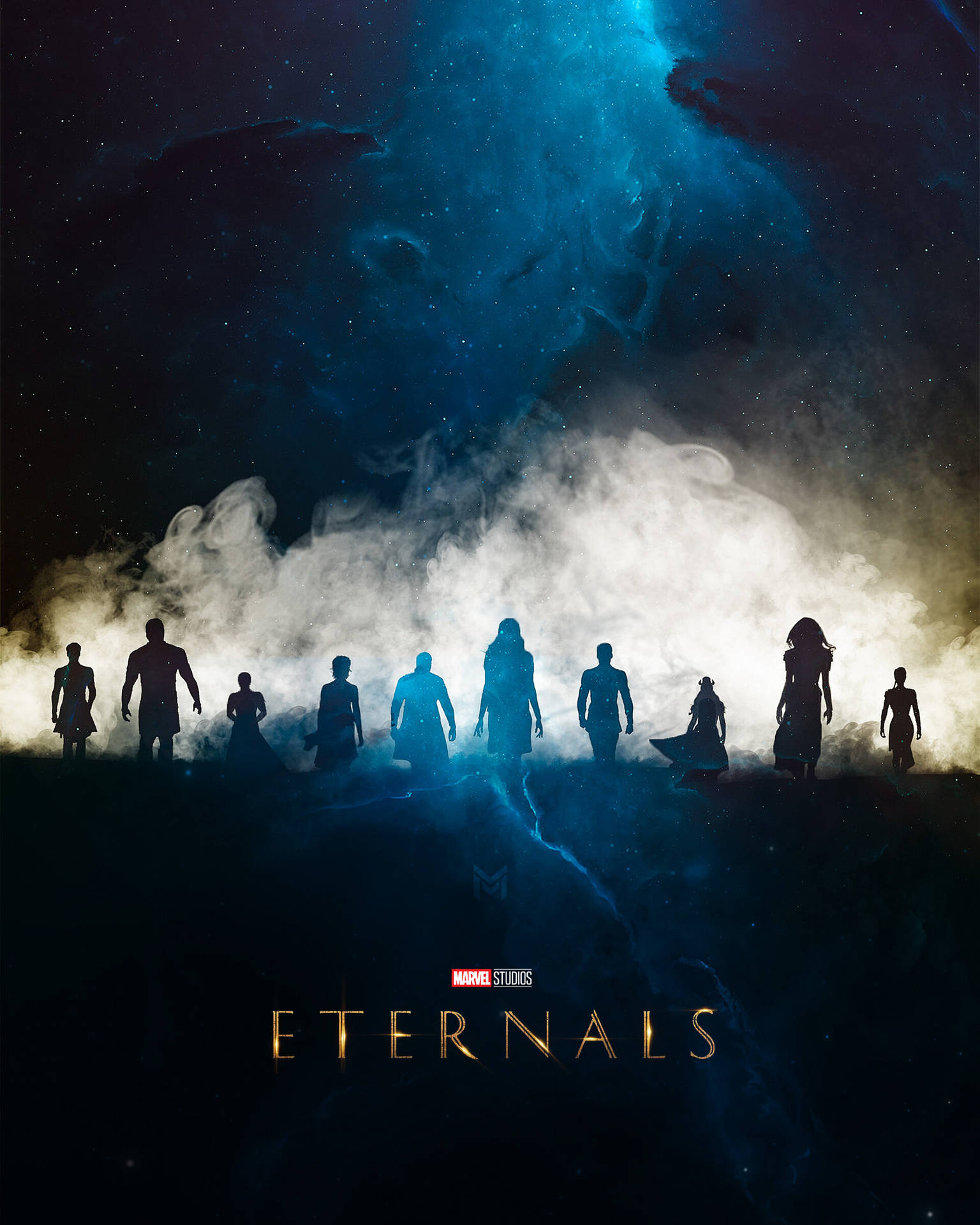 Eternals Members In Misty Field Background