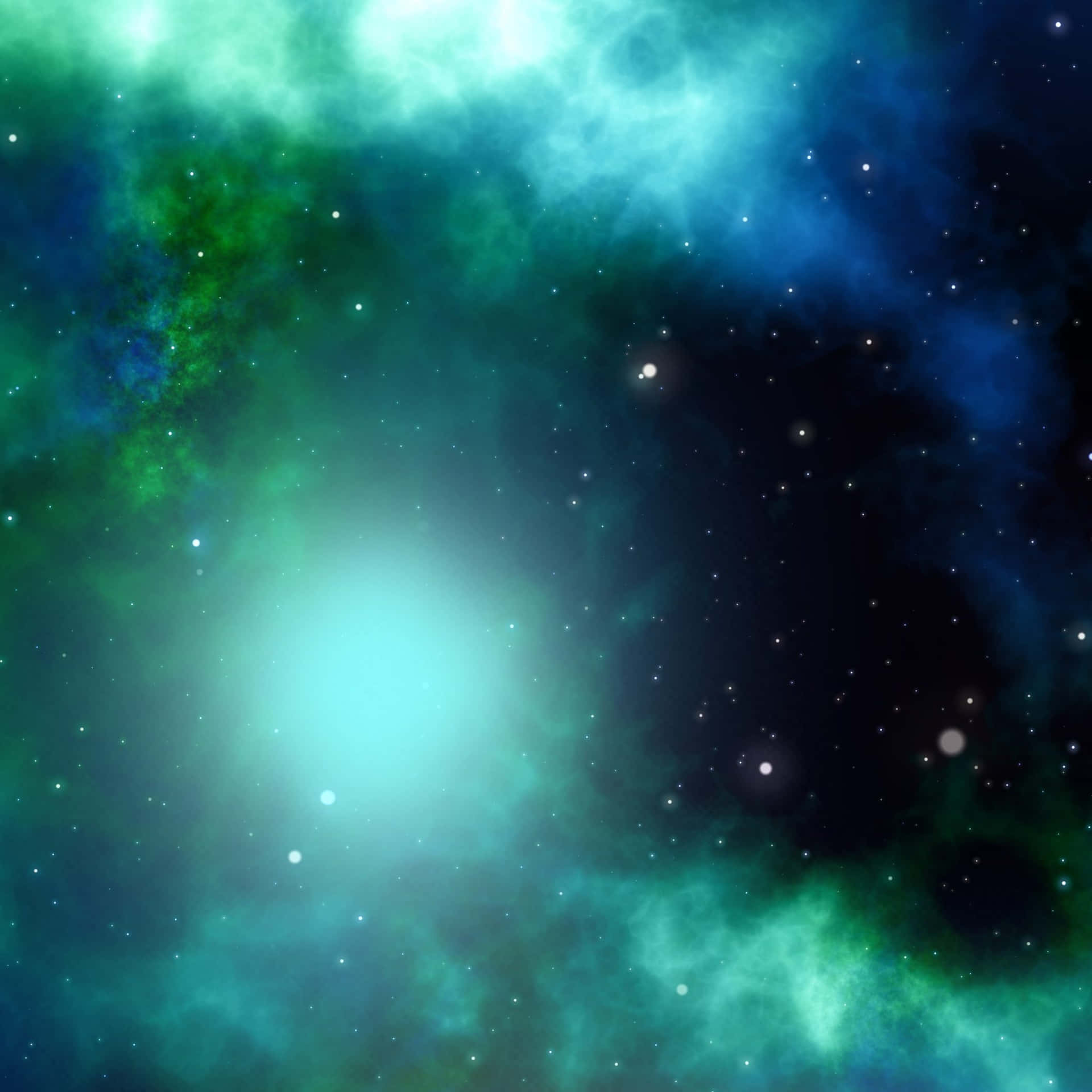 Eternity Revealed In The Beauty Of A Faraway Green And Blue Galaxy