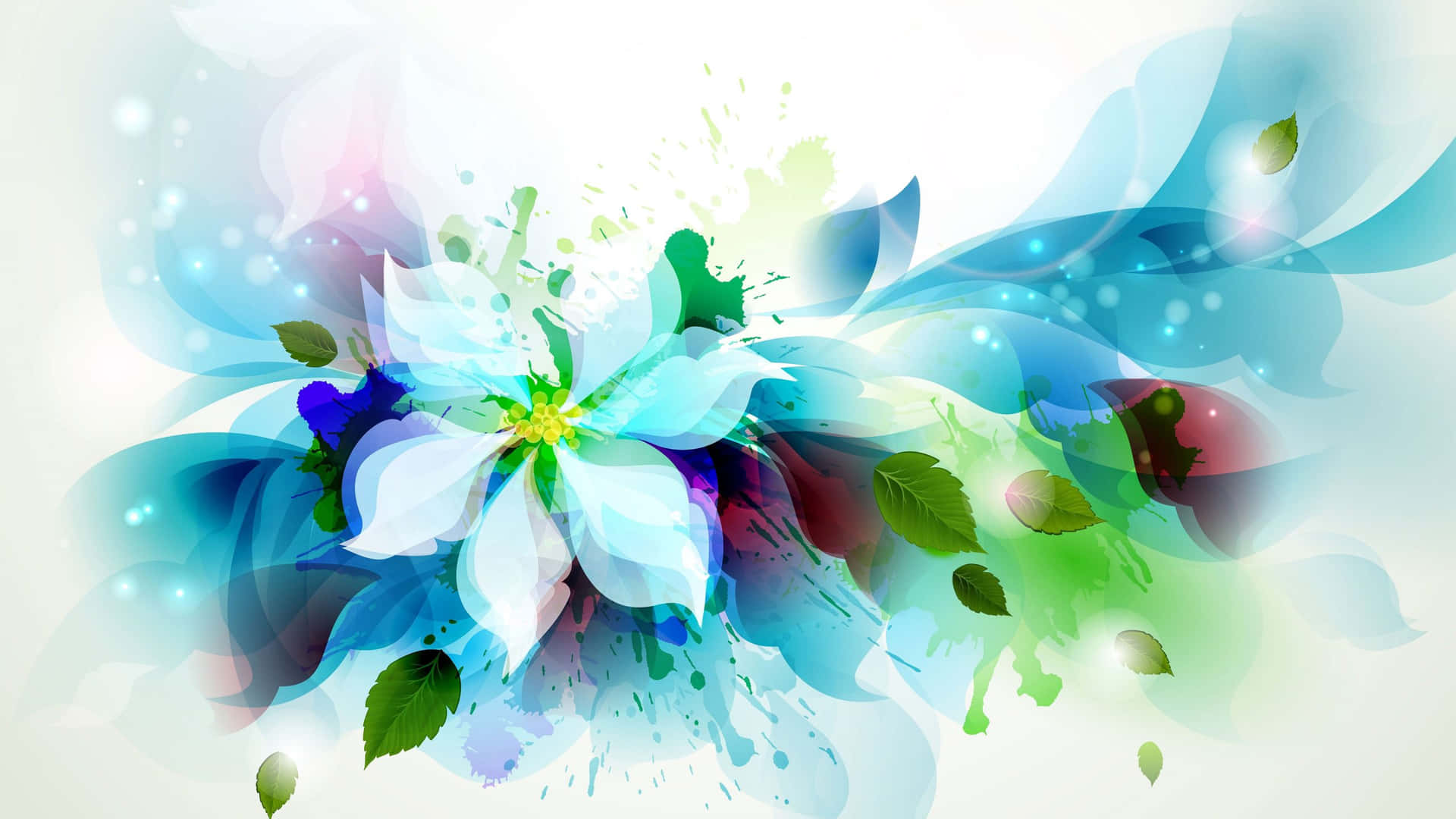 Ethereal Blue Watercolor Floral Background