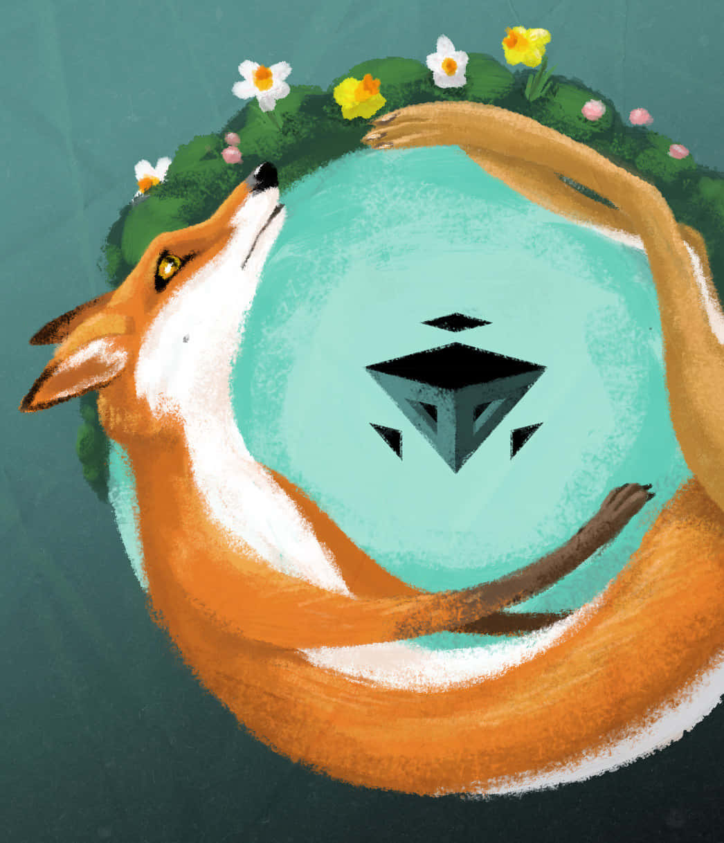 Ethereal Fox Illustration Background