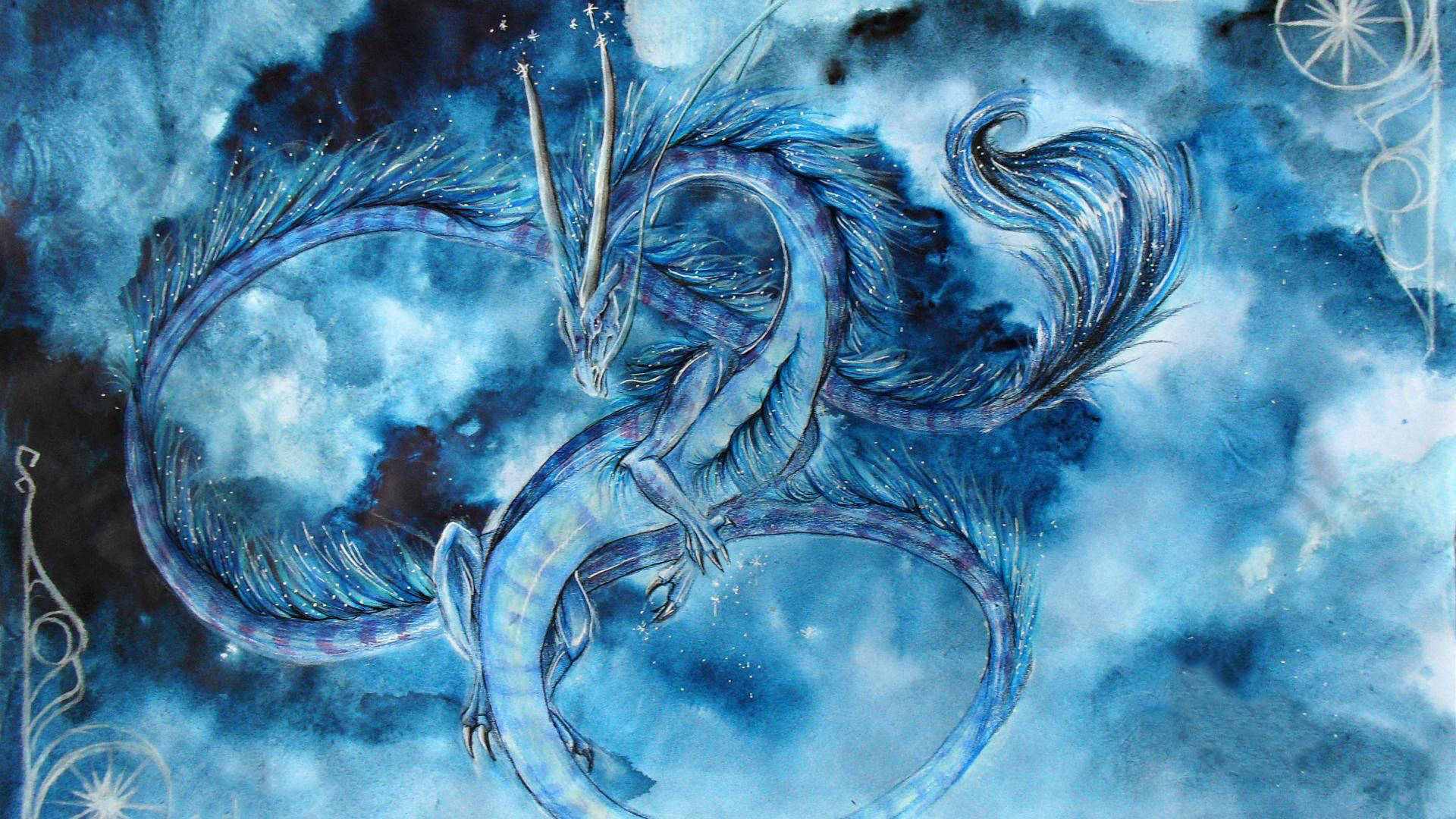 Ethereal Ice Dragon Background