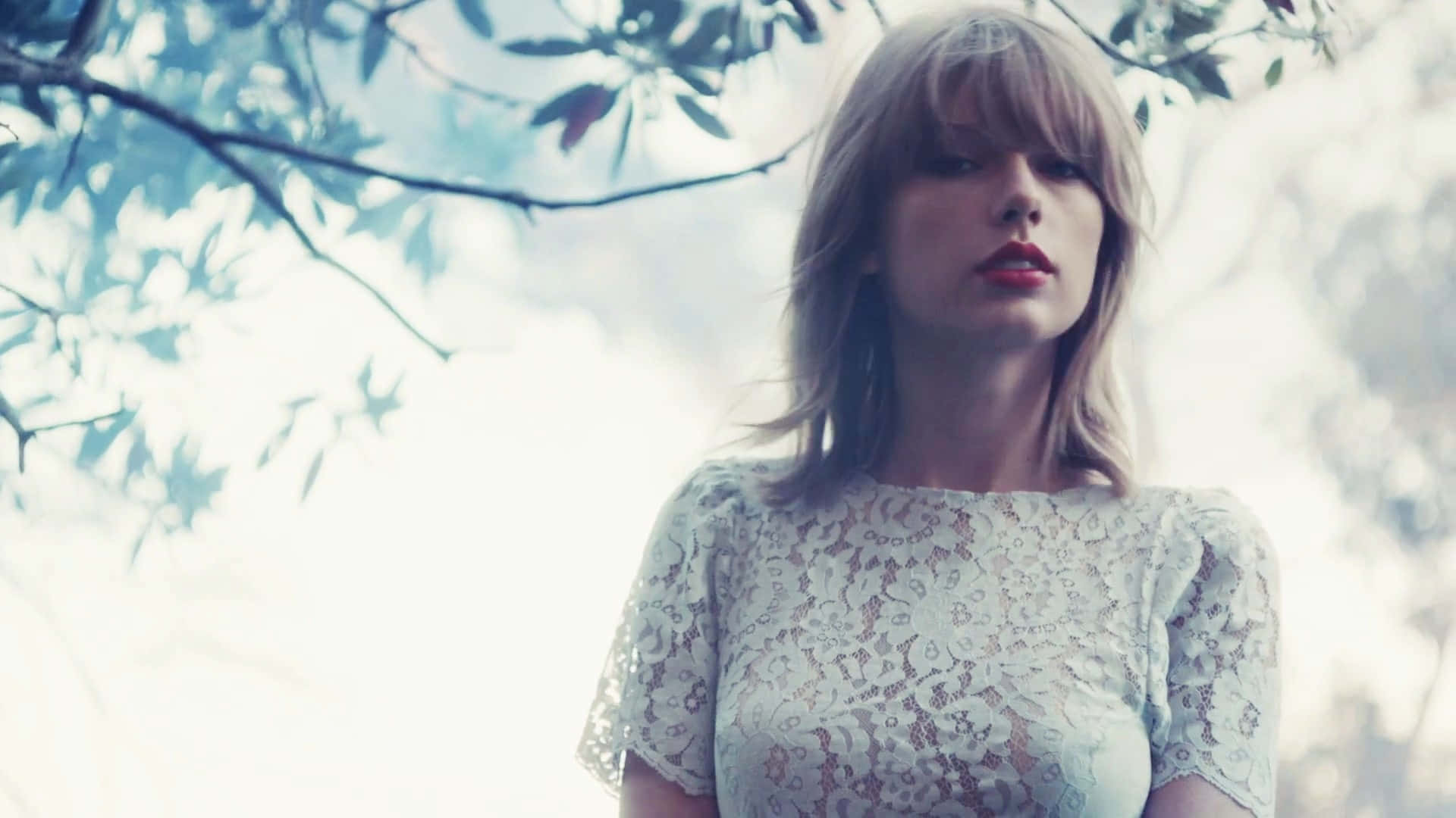 Ethereal Lace Dress Woman Outdoors