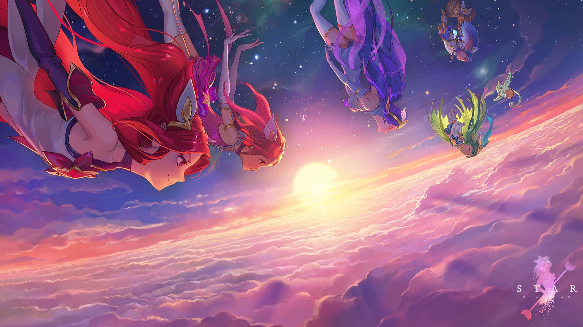 Ethereal Sky Dancers Artwork Background