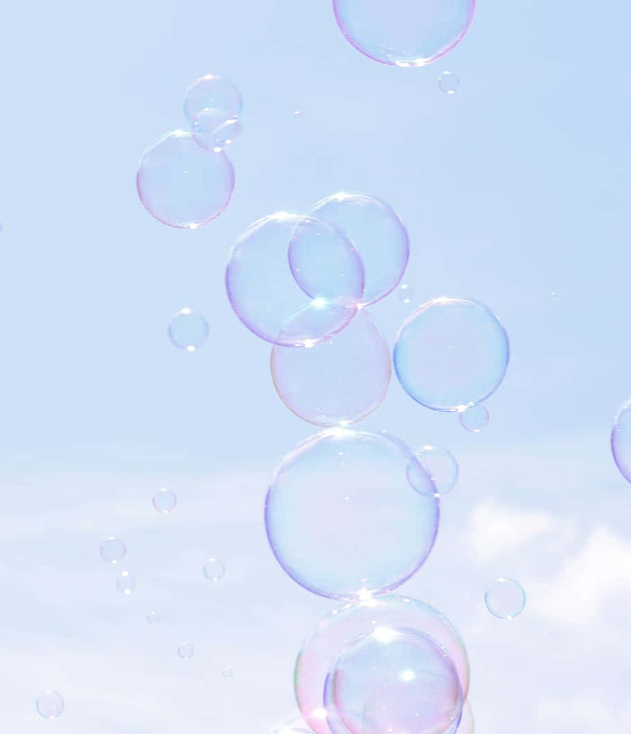 Ethereal_ Soap_ Bubbles_ Against_ Sky Background