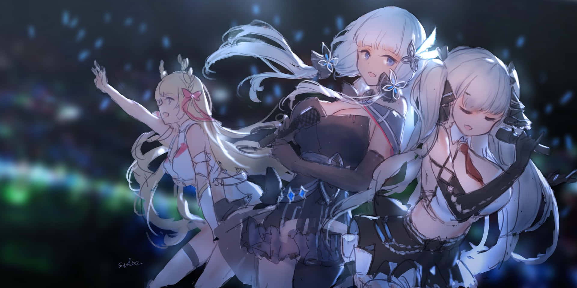 Ethereal Trio Concert Illustration Background