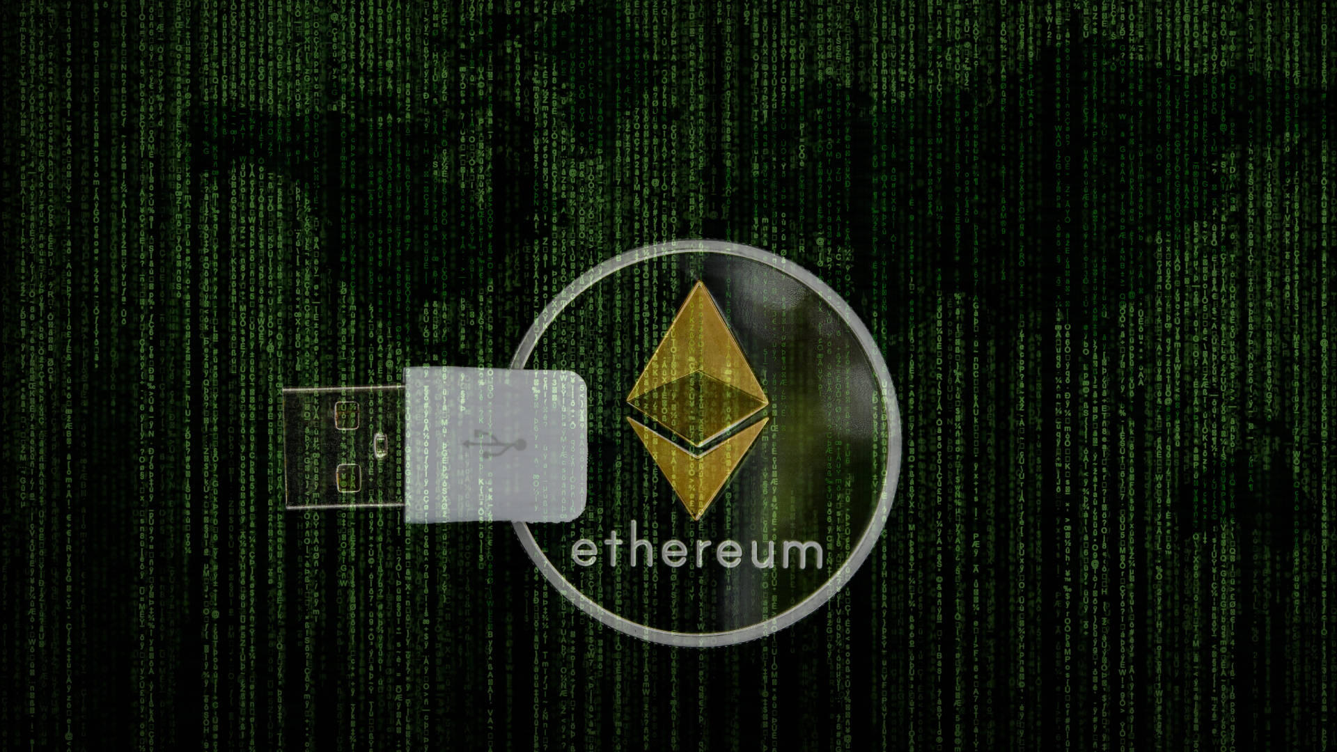 Ethereum Matrix Inspired Poster Background