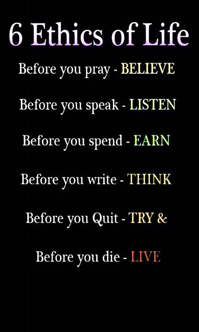 Ethical Habits Of Life On A Black Background Background