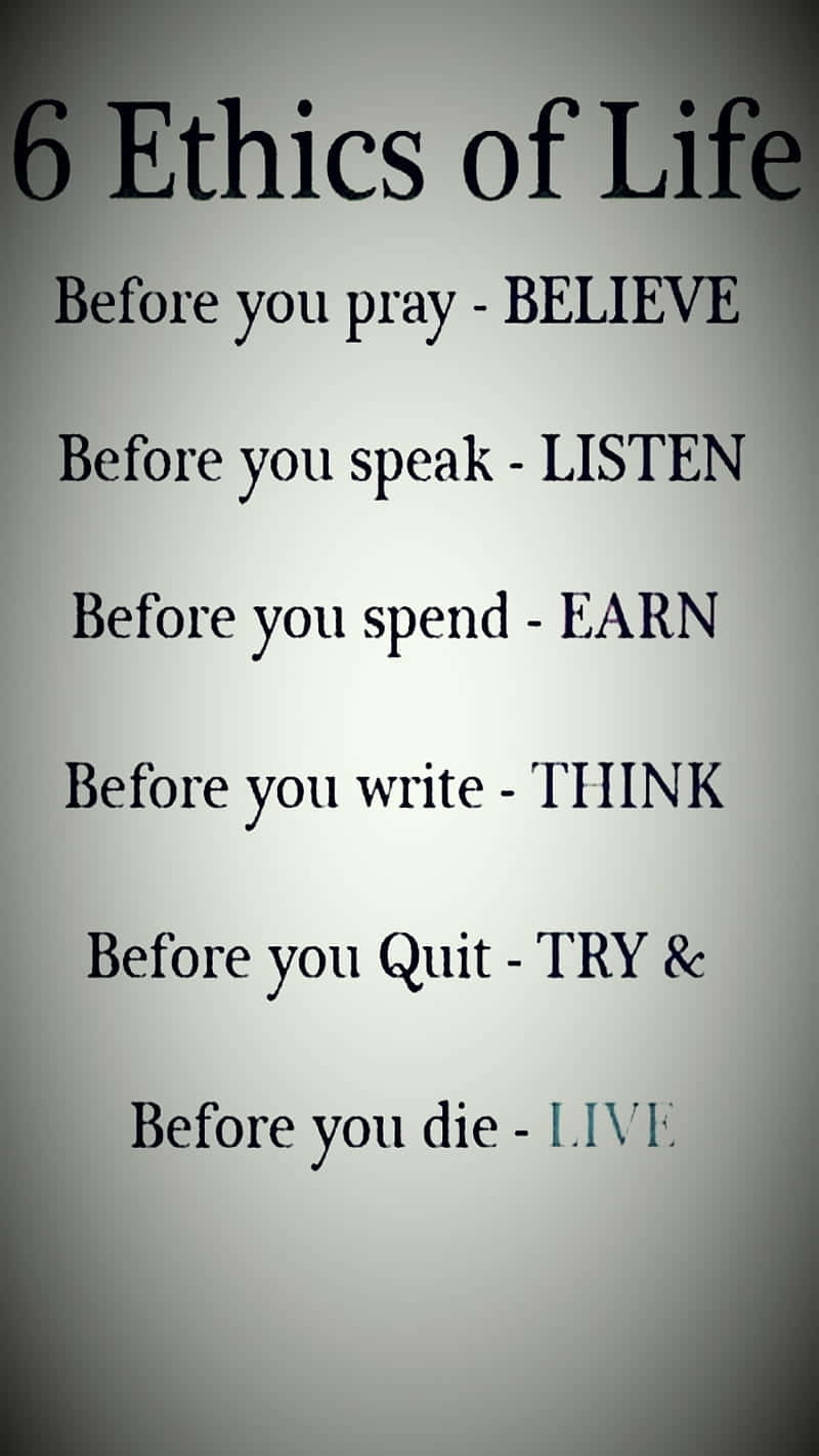 Ethical Habits Of Life On A White Background