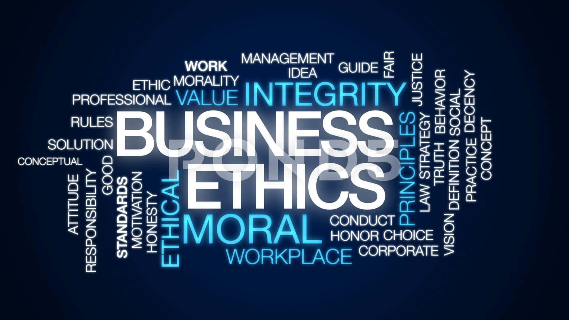 Ethical Practice In Business Text Graphics Background