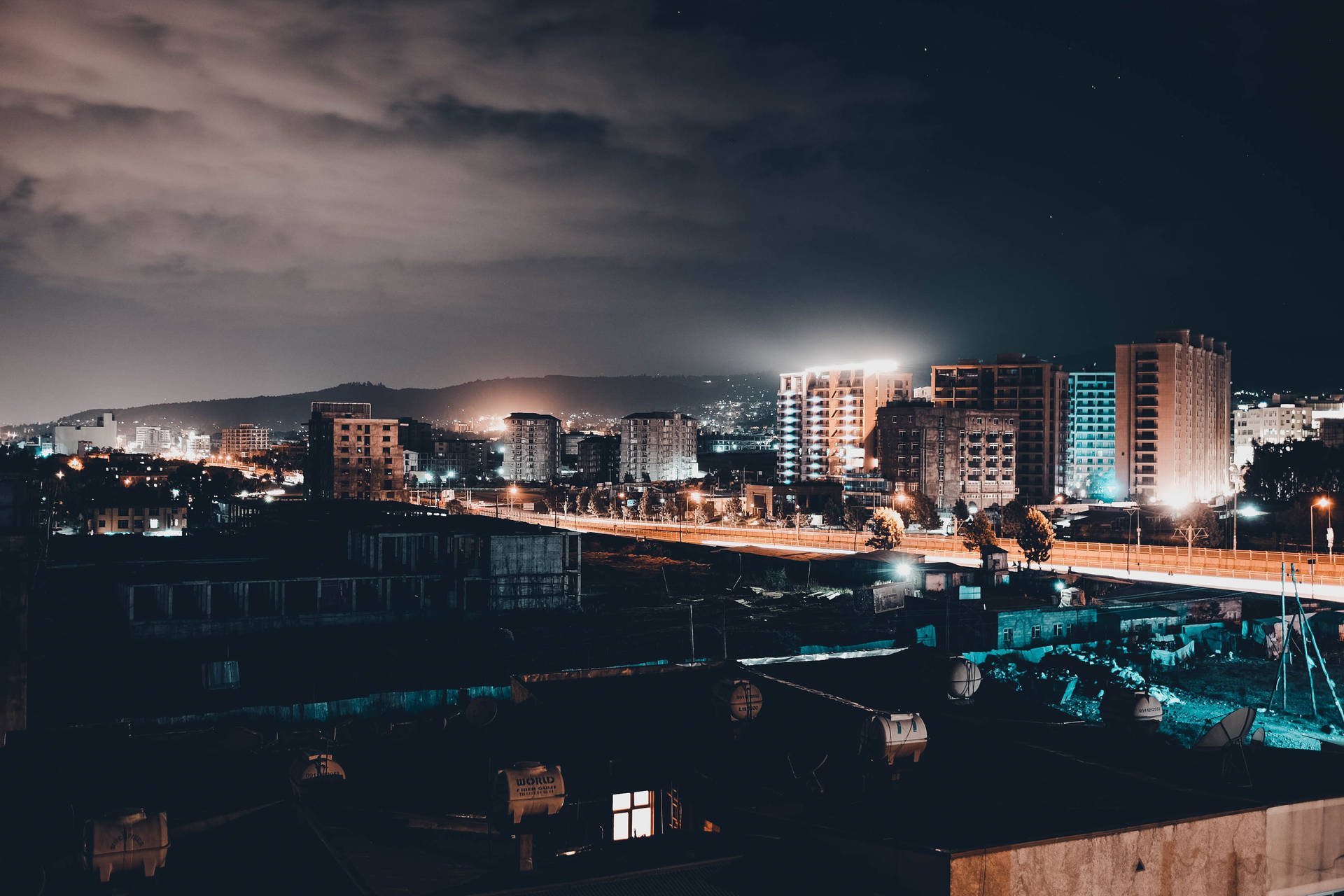 Ethiopia Addis Ababa At Night Background