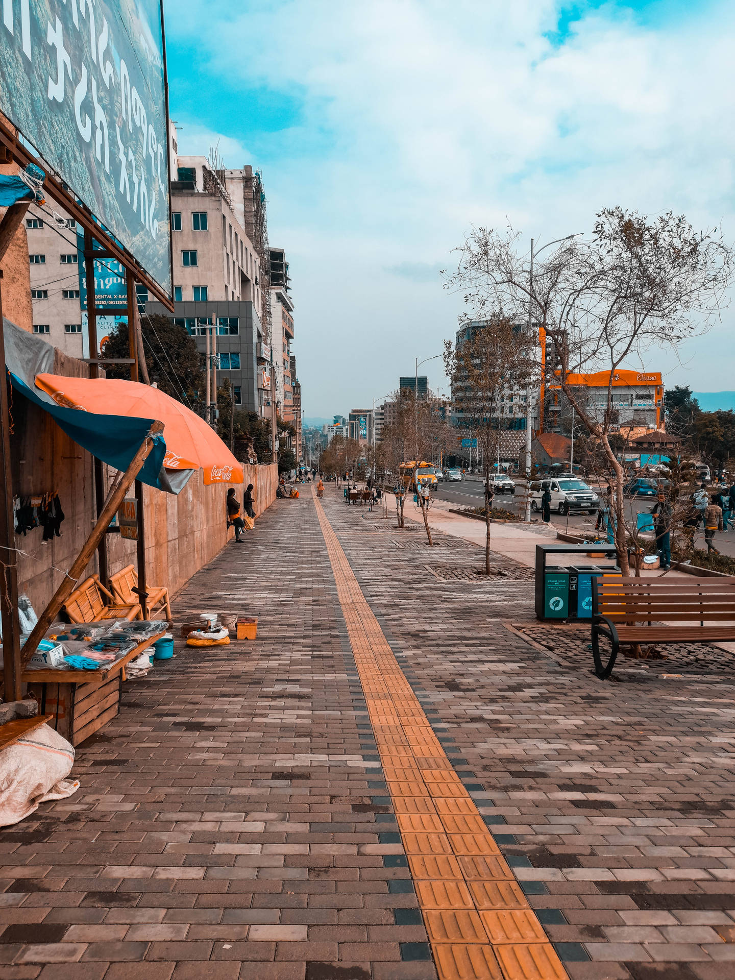 Ethiopia Addis Ababa Piazza Sidewalk Background