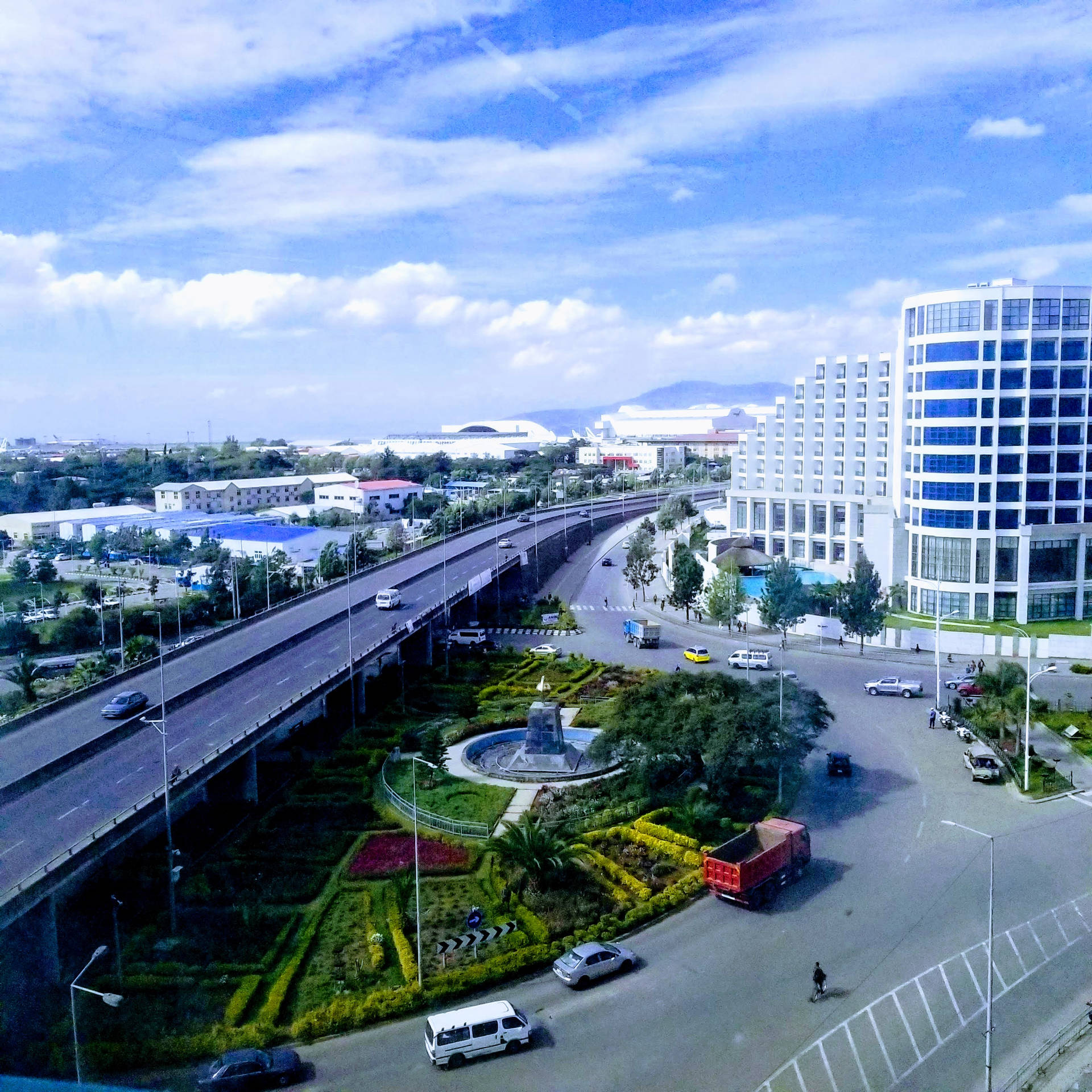 Ethiopia Bole Ring Road Aerial Background