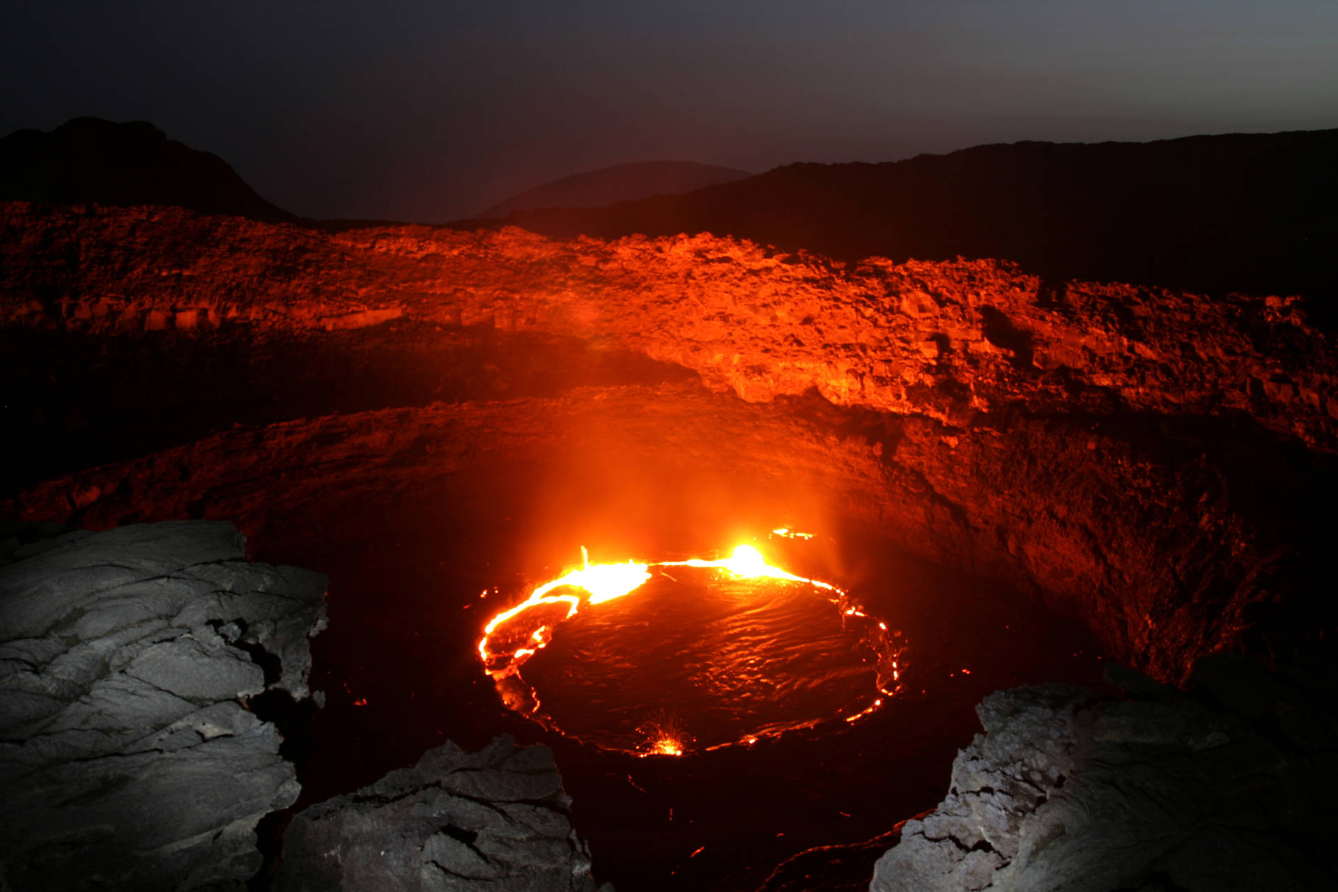 Ethiopia Erta Ale Volcano Pit Background