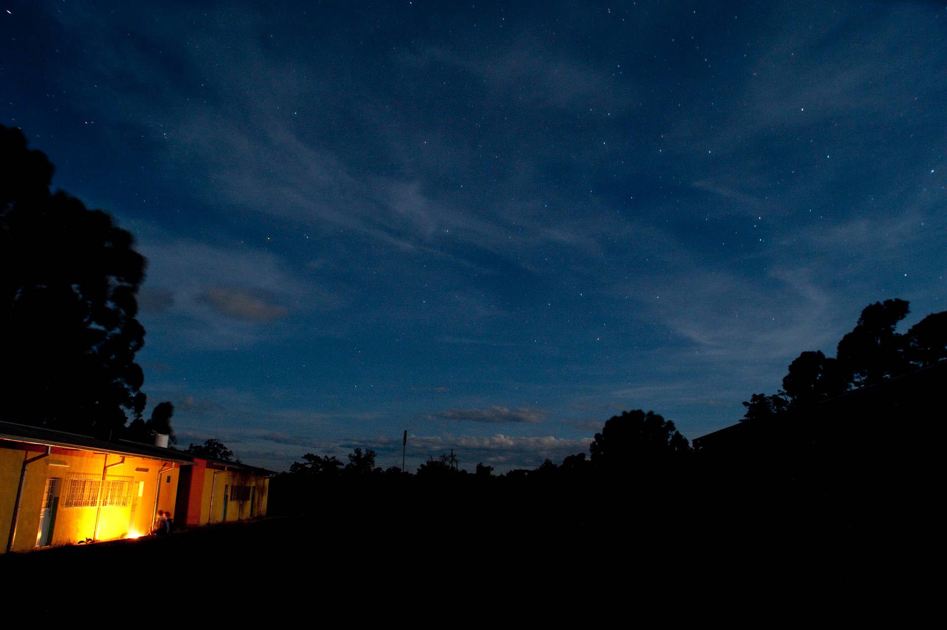 Ethiopia Gambo Hospital Night Silhouettes Background