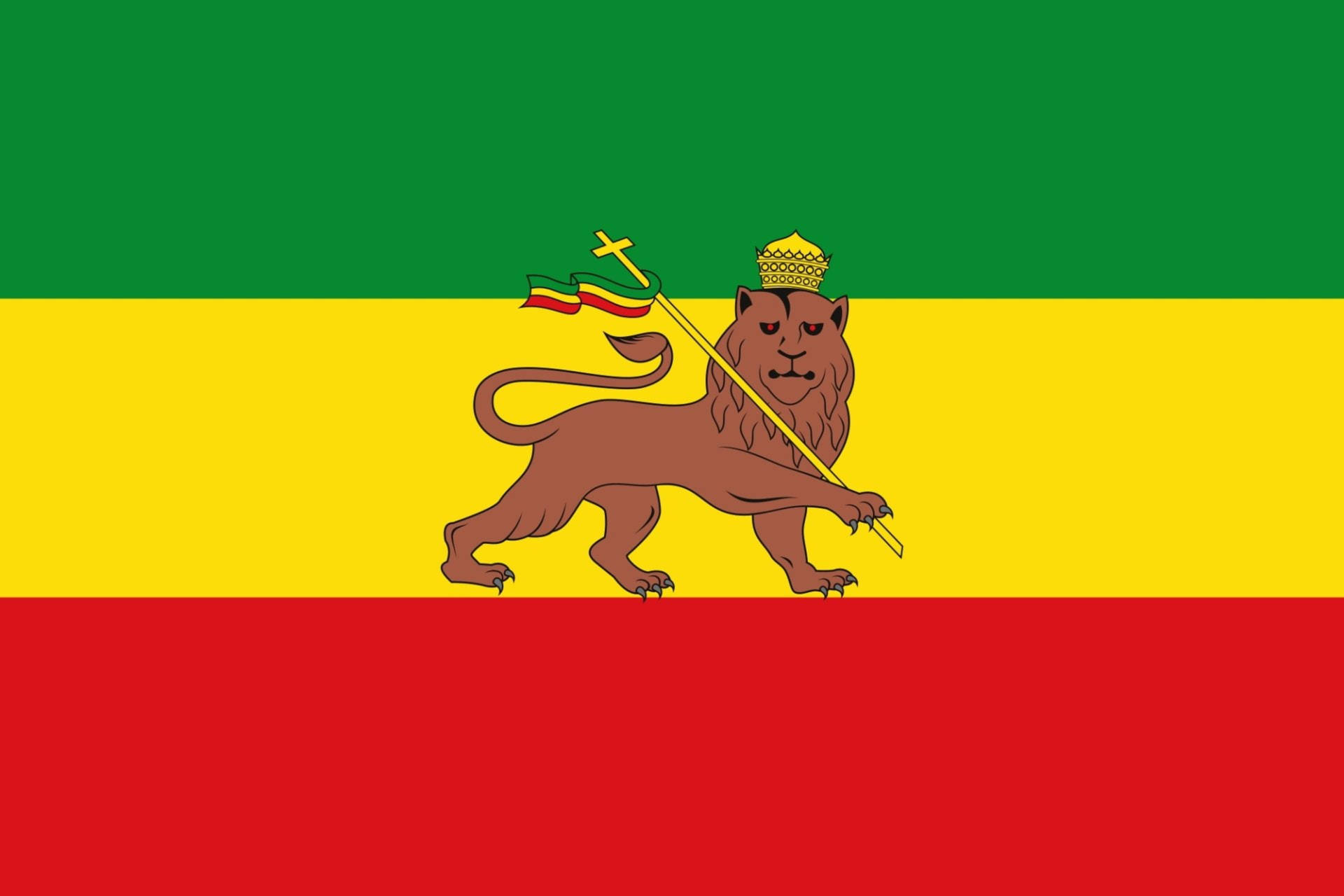 Ethiopia Lion Of Judah Flag Background