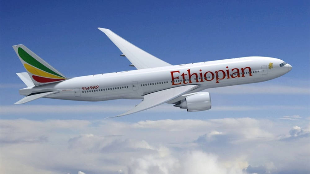 Ethiopian Airlines Gliding On Top Of Clouds