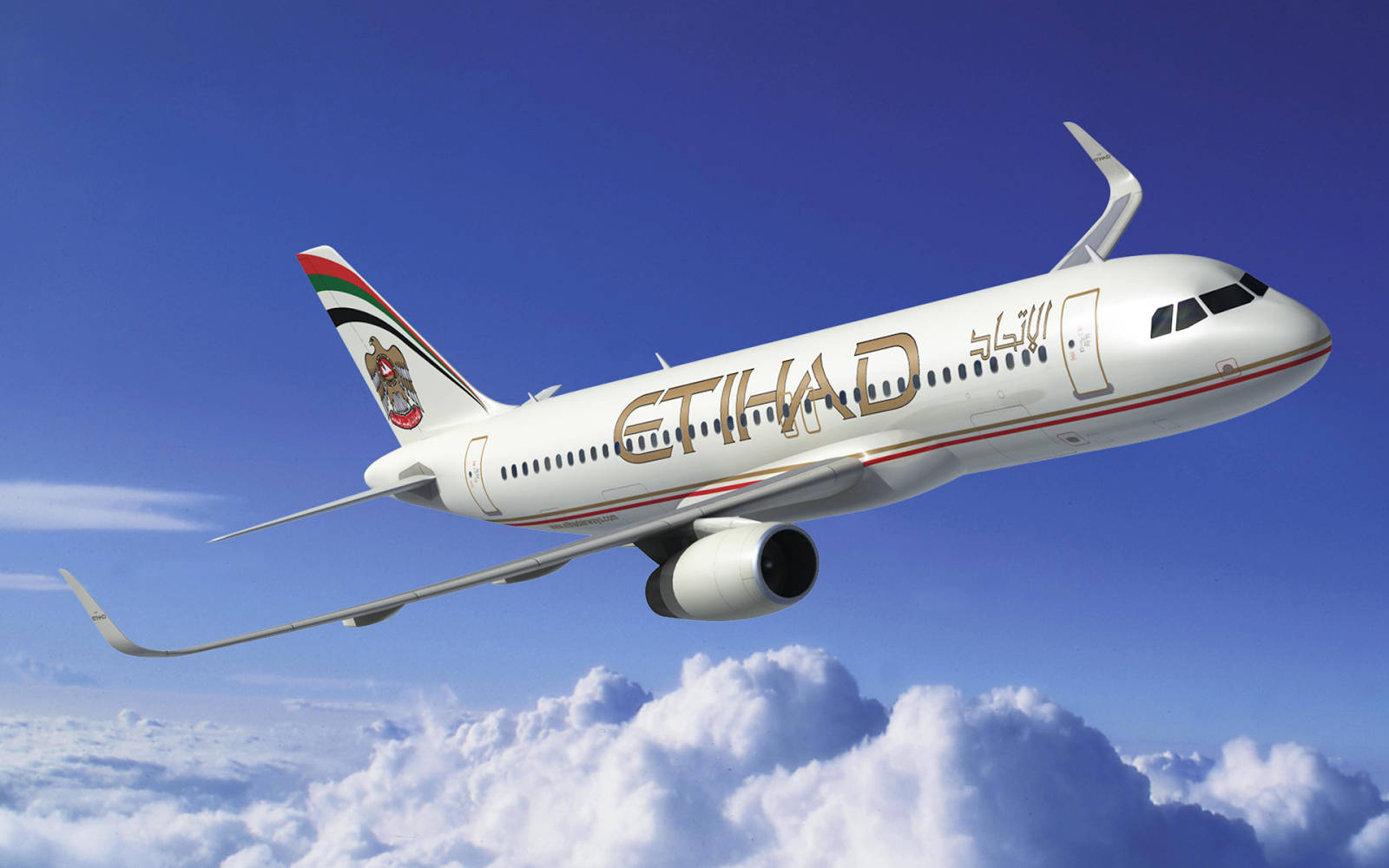 Etihad Airways Gliding Aircraft Background