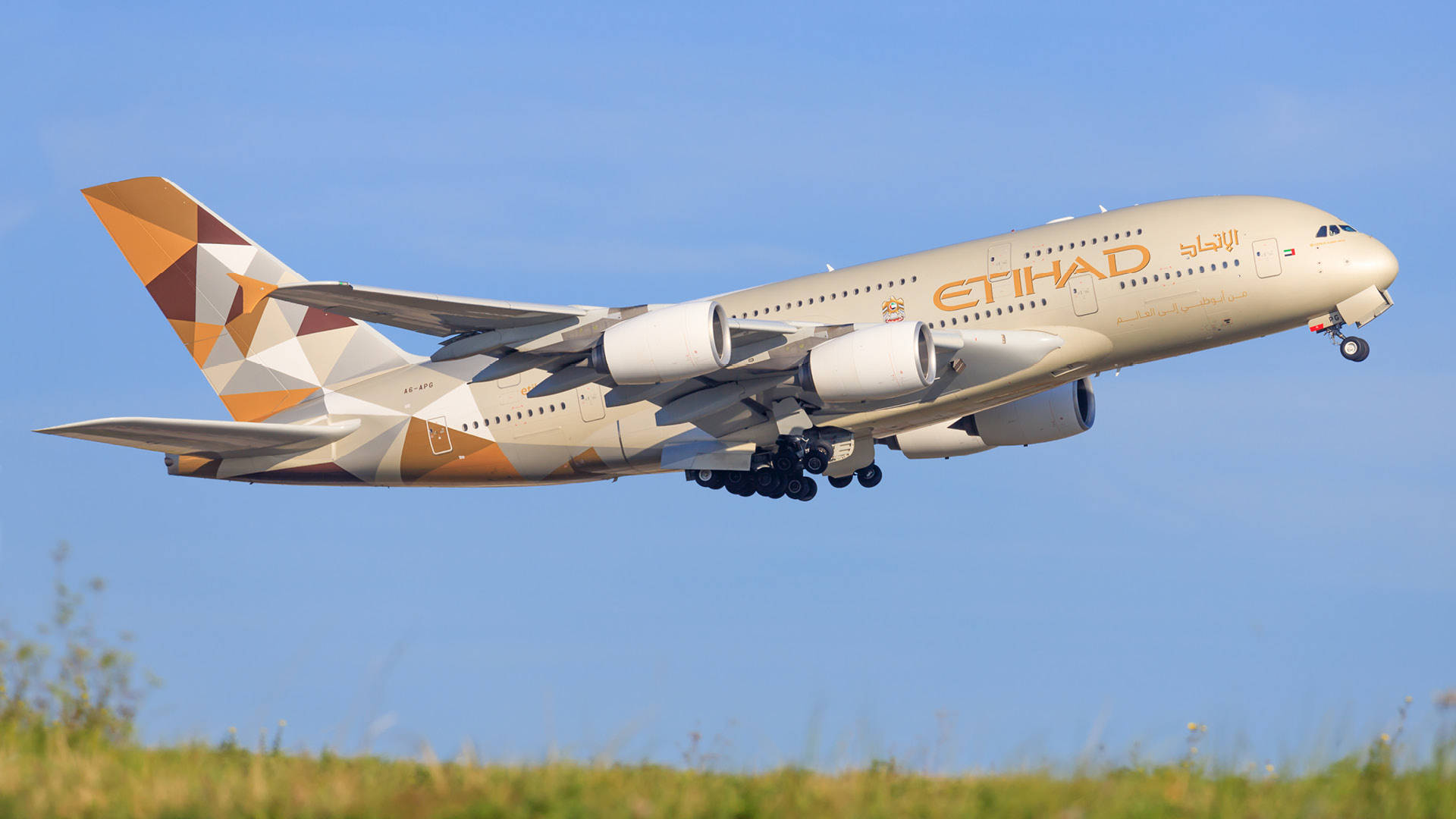 Etihad Airways Plane Take Off Background