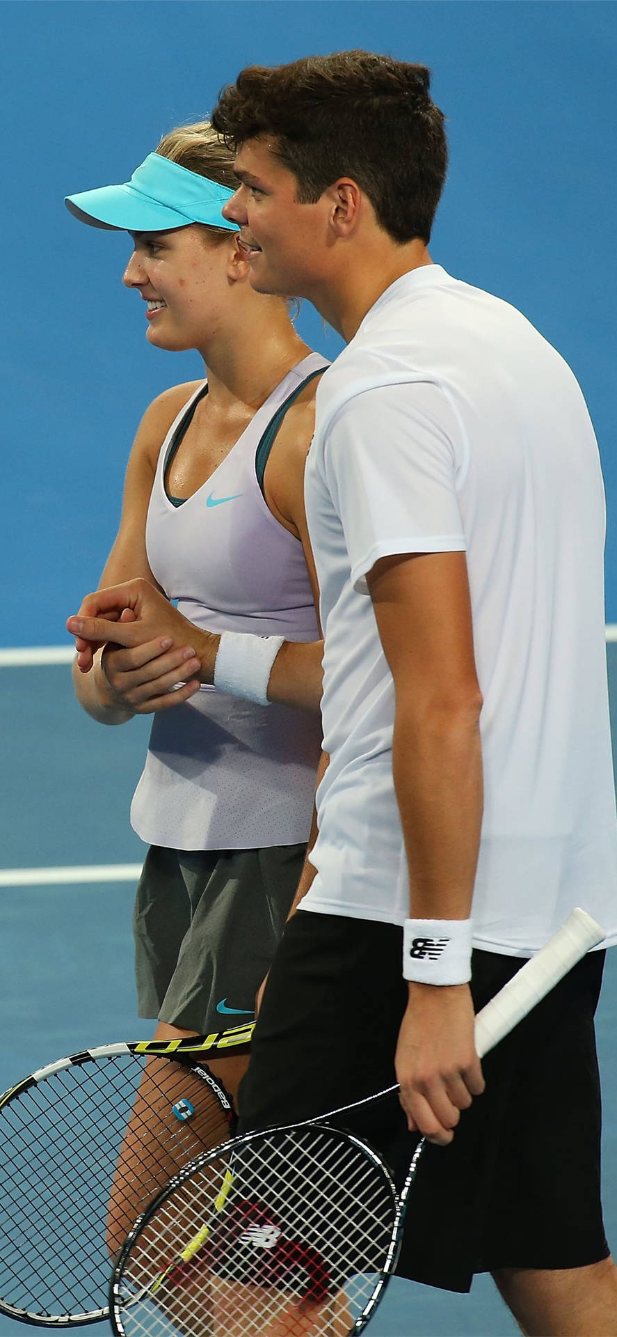 Eugenie Bouchard With Milos Raonic Background