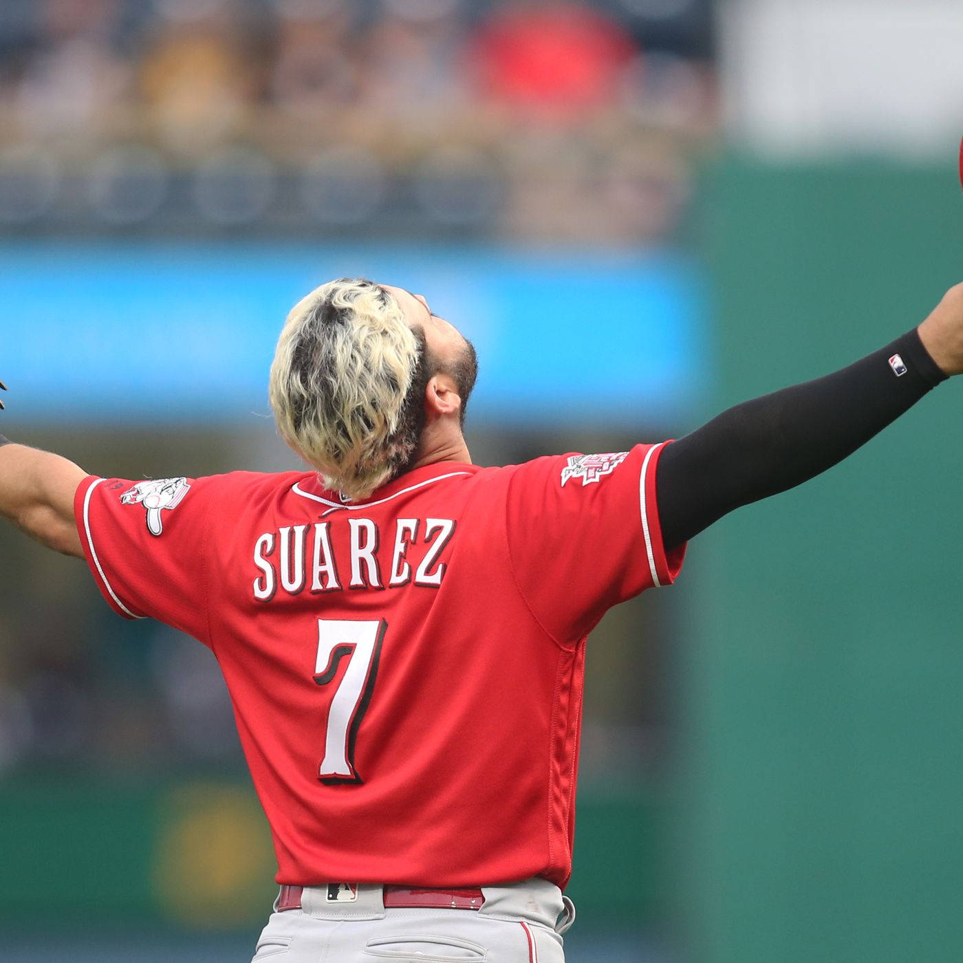 Eugenio Suarez Flying Hug