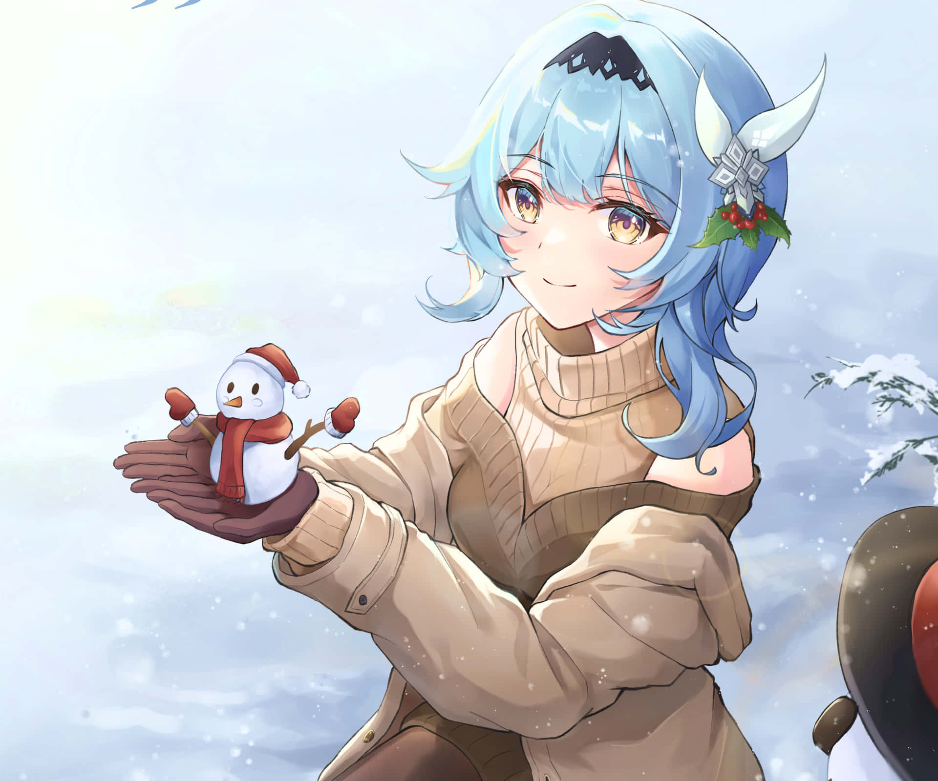 Eula And Snowman Background