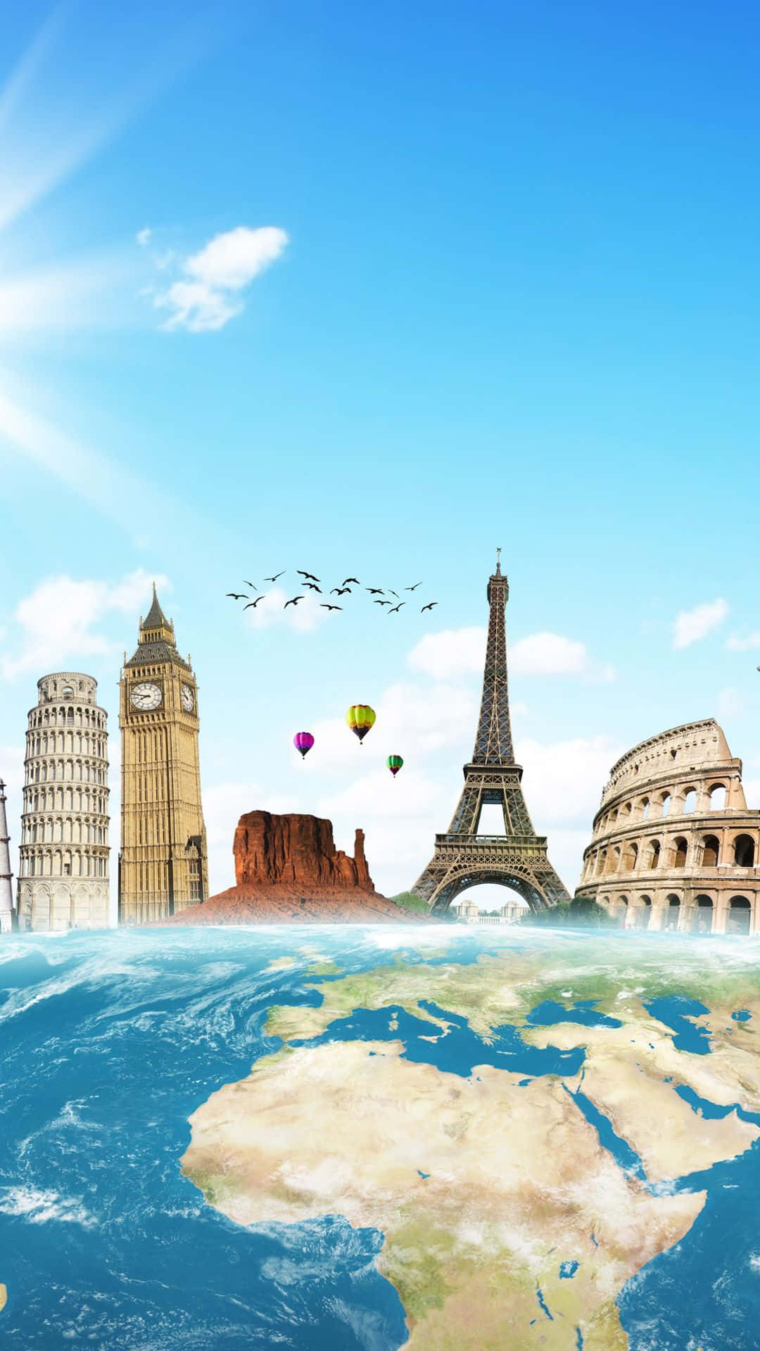 Europe Iconic Landmarks Travel Phone Background