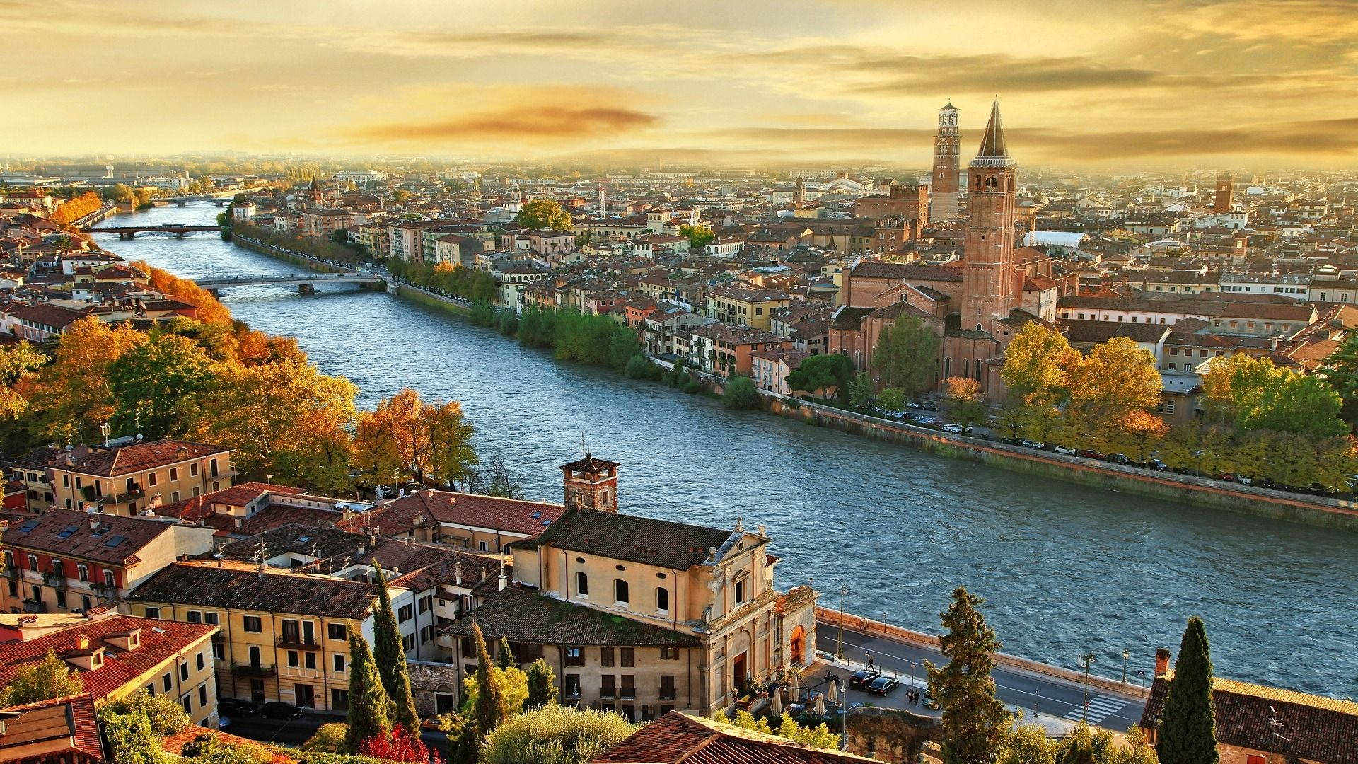 Europe's Verona City In Italy Background