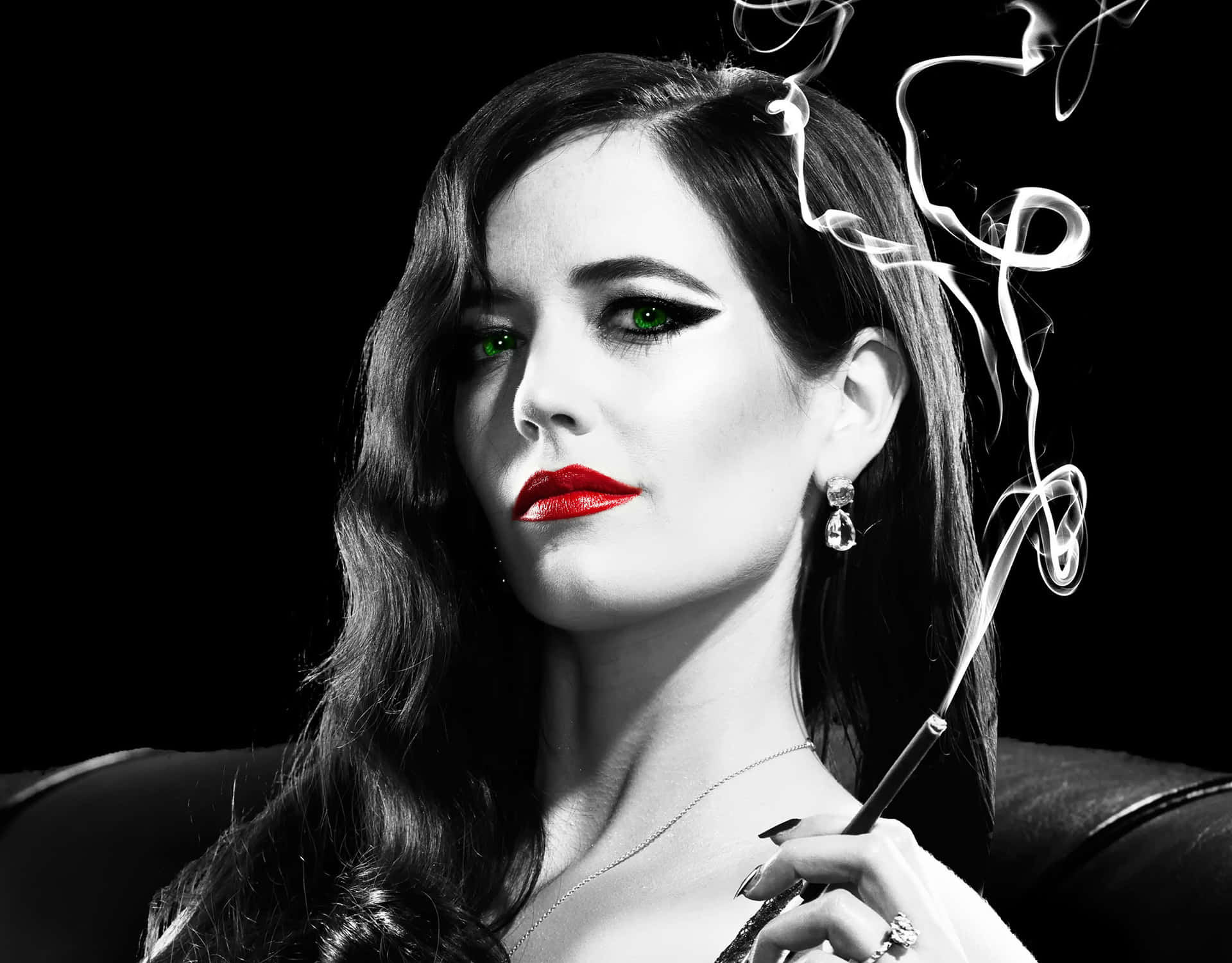 Eva Green: Radiant Beauty On Display Background