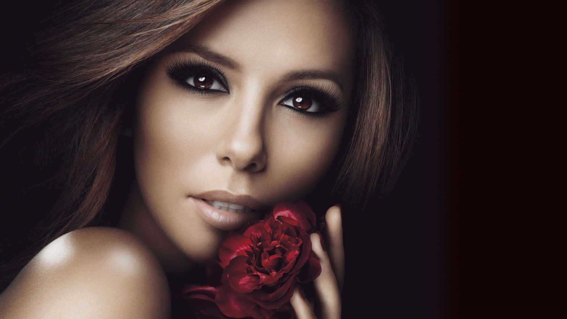 Eva Longoria Looking Stunning In An Elegant Pose Background