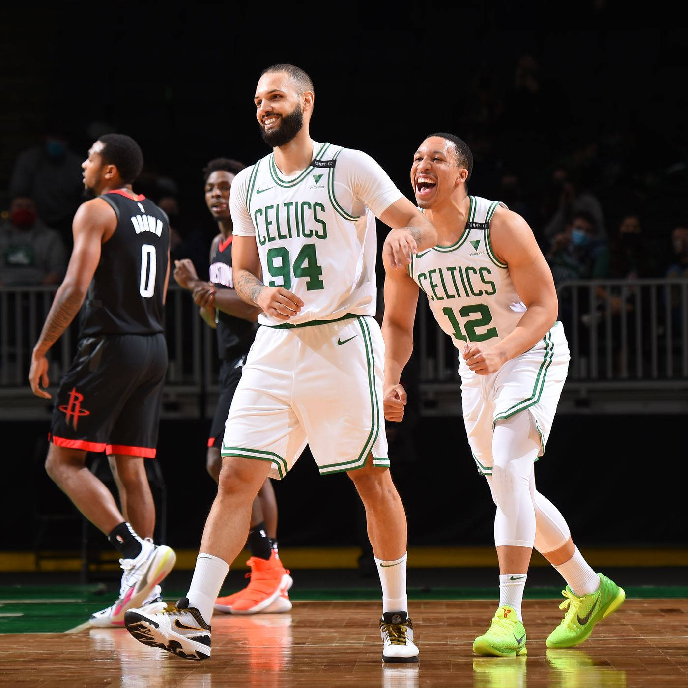 Evan Fournier And Grant Williams Celtics Vs. Rockets Background