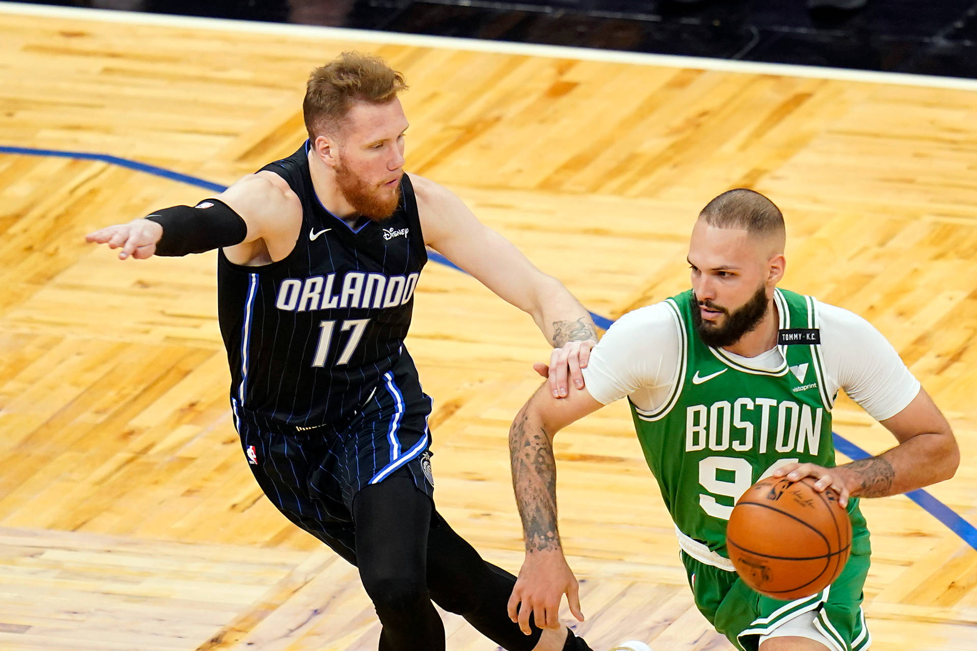 Evan Fournier And Ignas Brazdeikis Celtics Vs. Magic Background