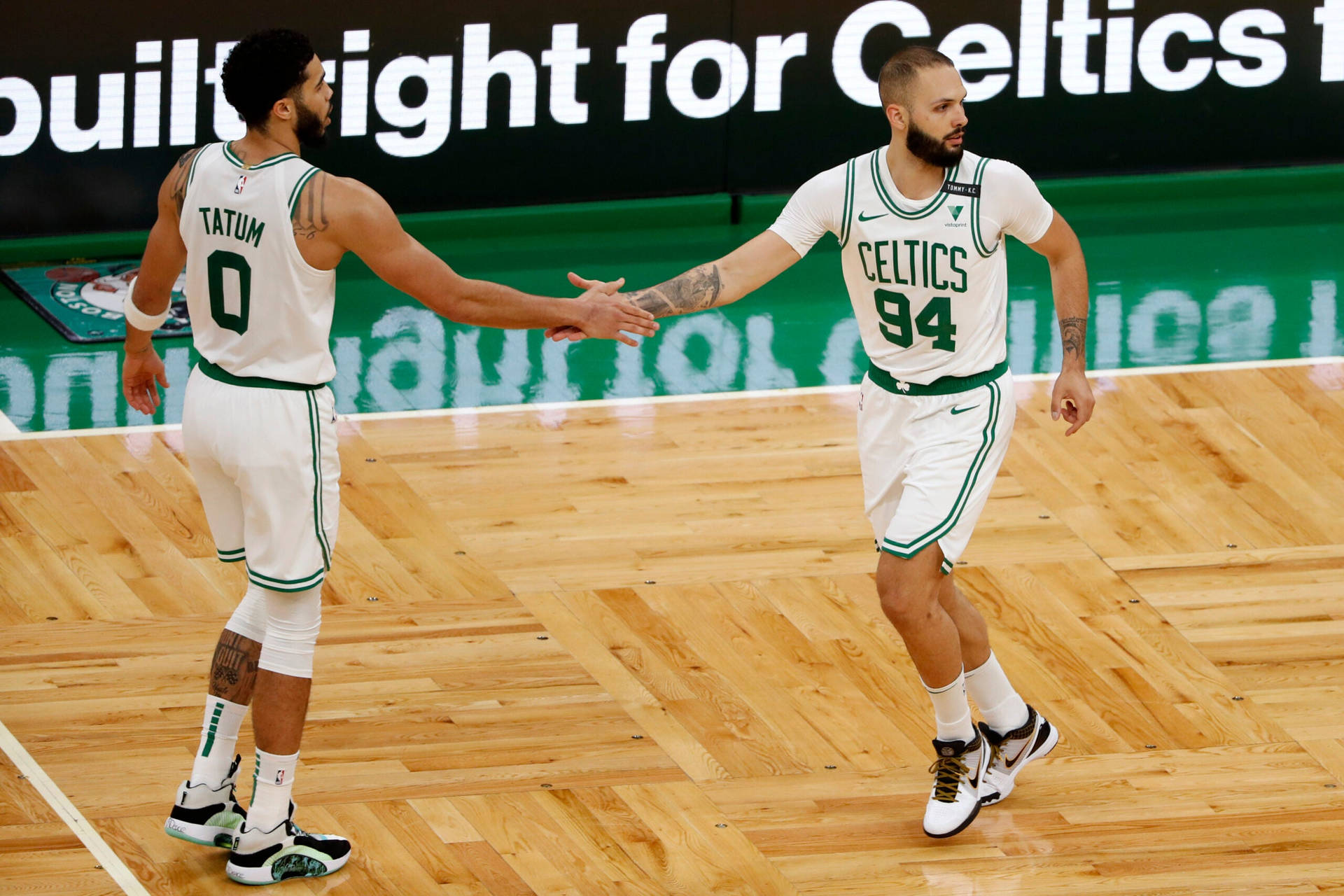 Evan Fournier And Jayson Tatum High Five Background