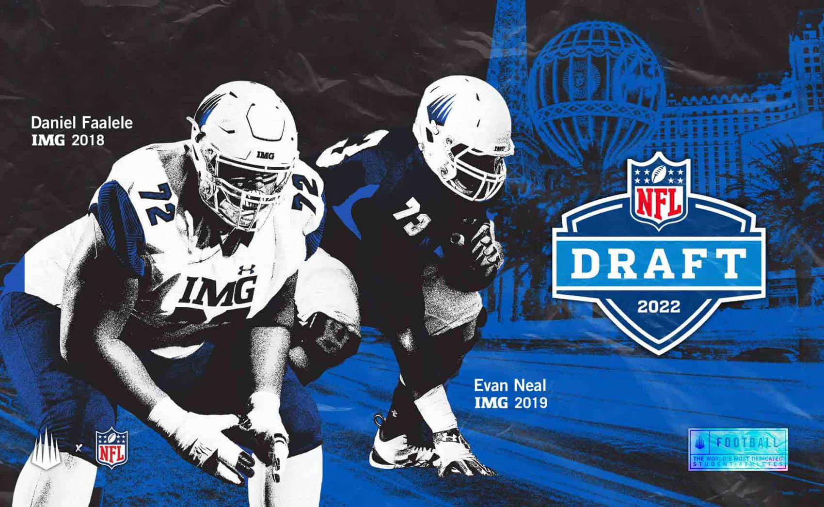 Evan Neal Daniel Faalele Poster Design Background