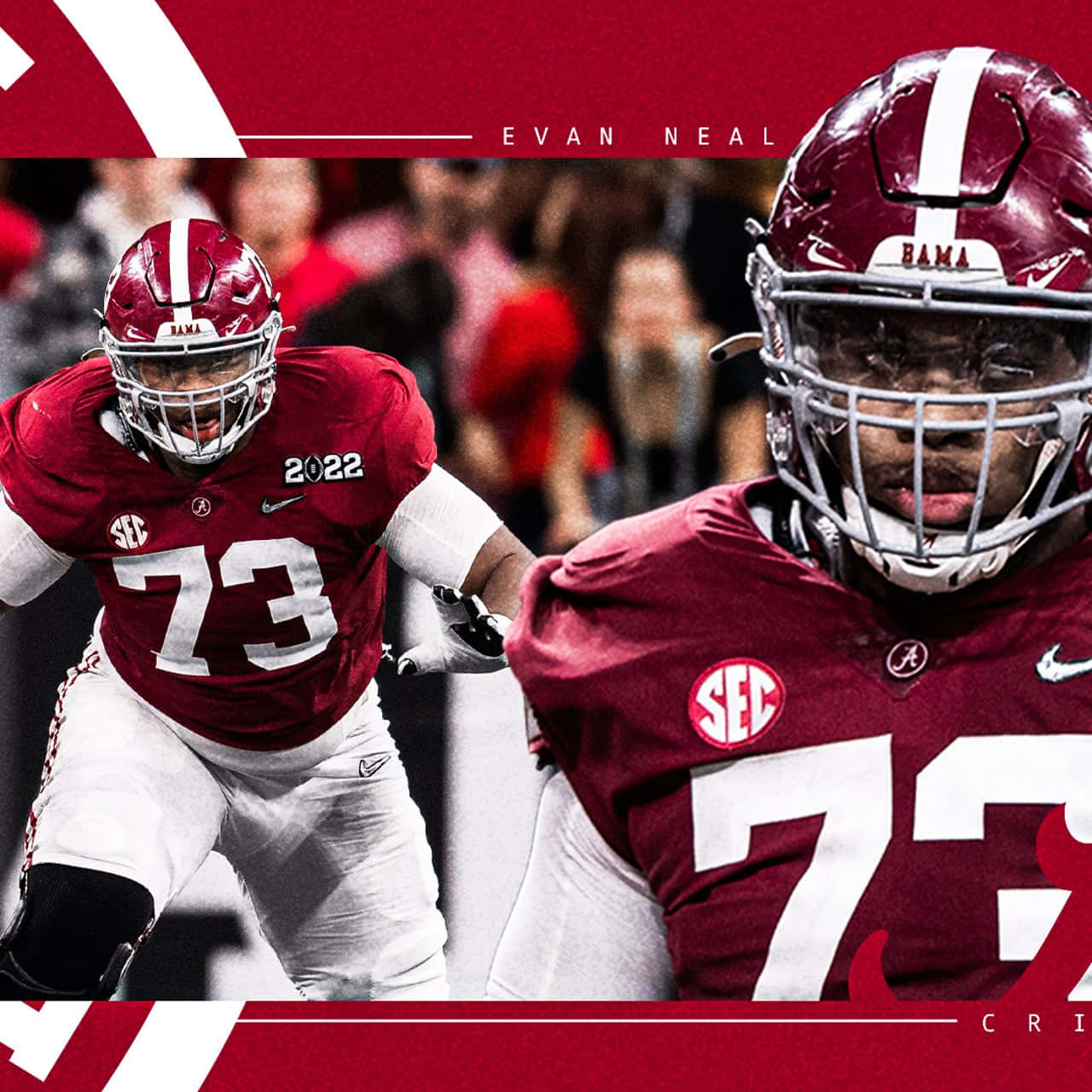 Evan Neal In Action - Promising Talent On Field Background
