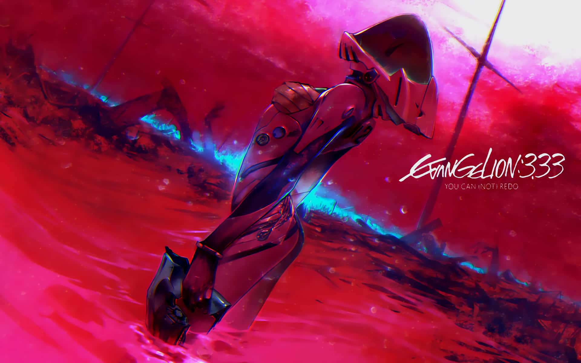 Evangelion 30 10 With Woman In Armor Background