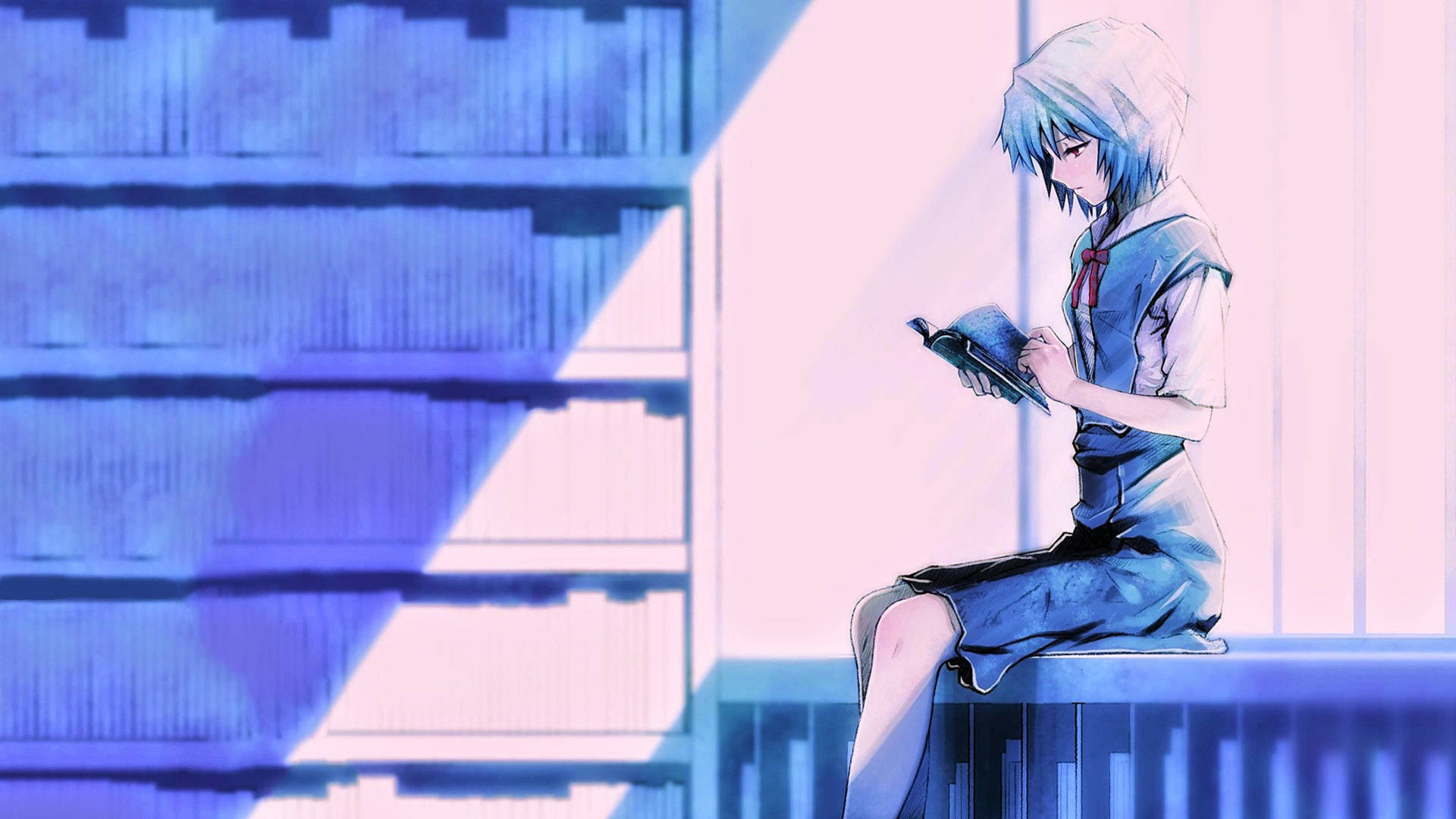 Evangelion 4k Rei Reading Background