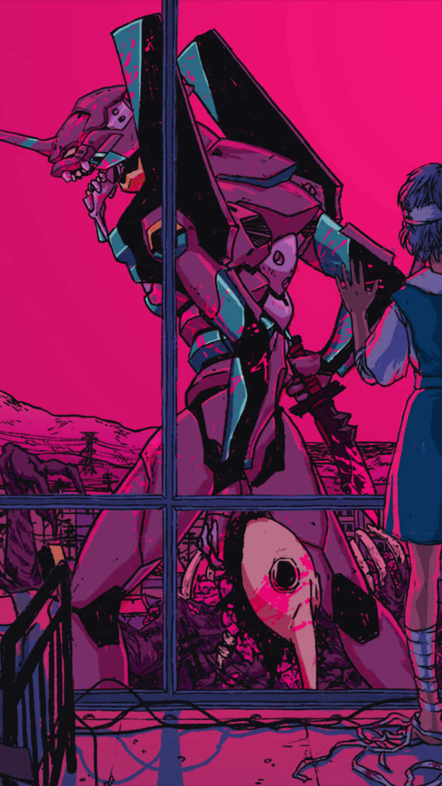 Evangelion Unit 01 Berserk Mode Neon Genesis Evangelion Iphone Background