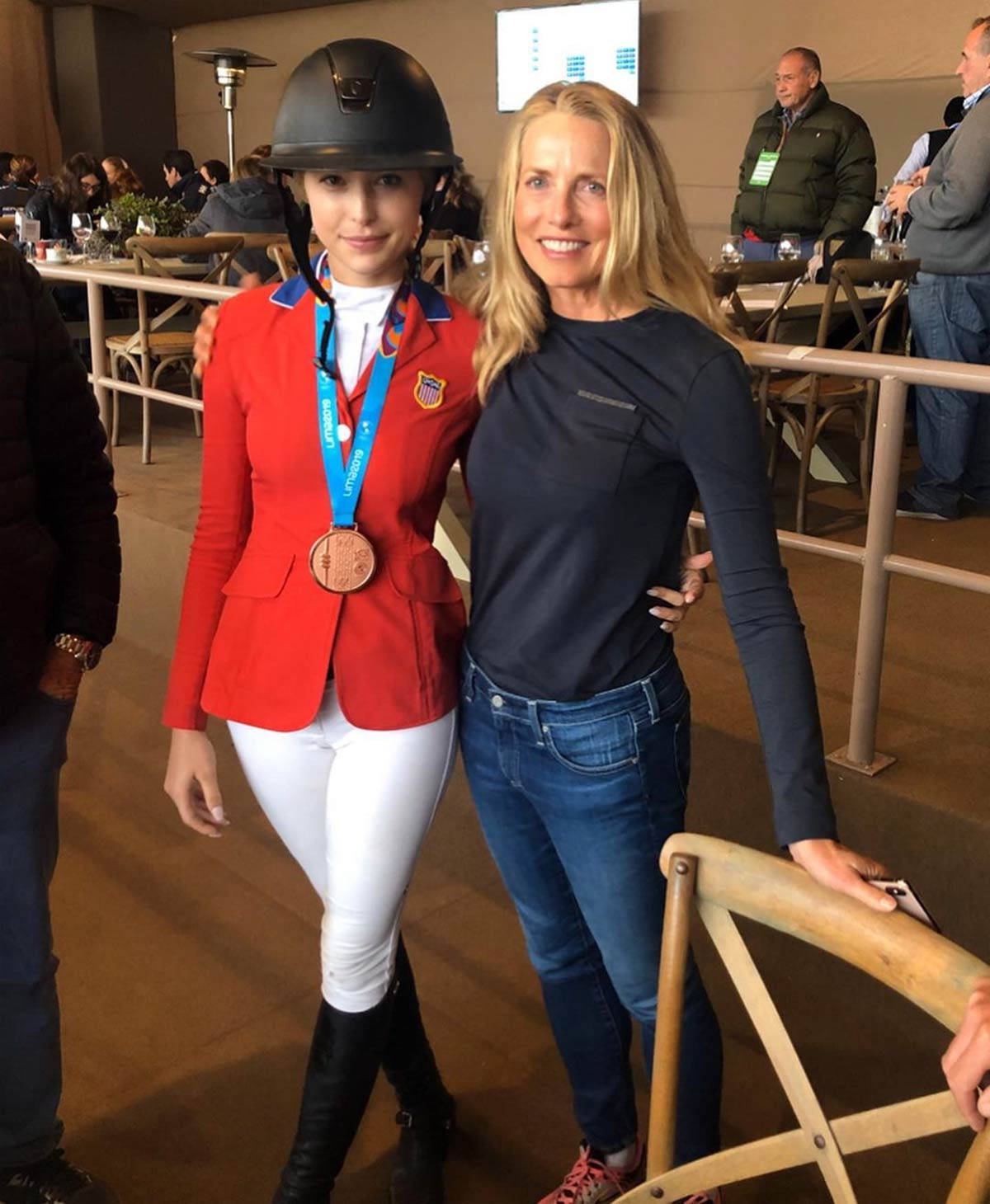 Eve Jobs Winning Bronze Medal With Her Mother