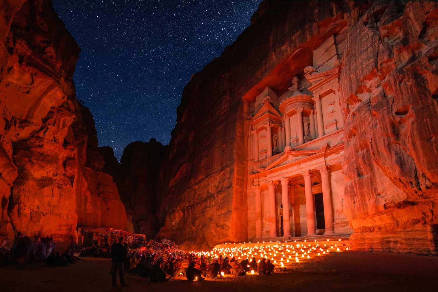 Evening At Petra City In Jordan