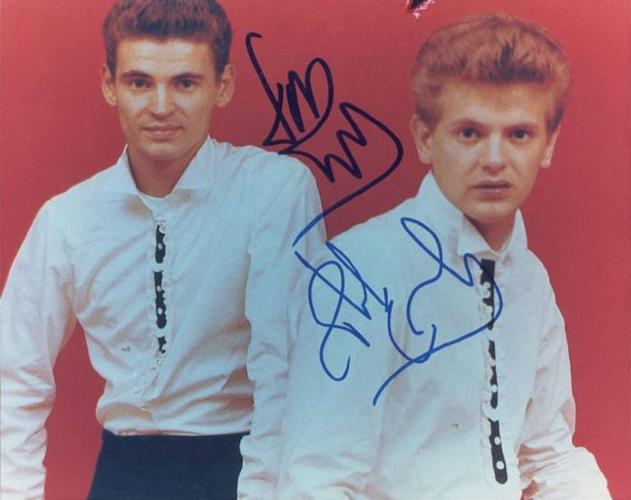 Everly Brothers And The Boystown Choir Autographed Album Cover Background