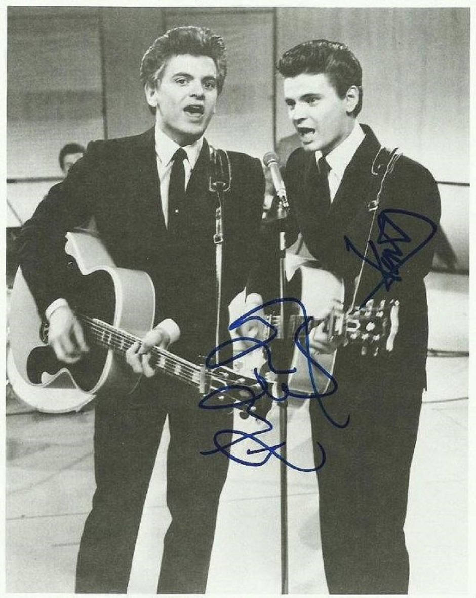 Everly Brothers Autograph Still From 1960 Performance Background