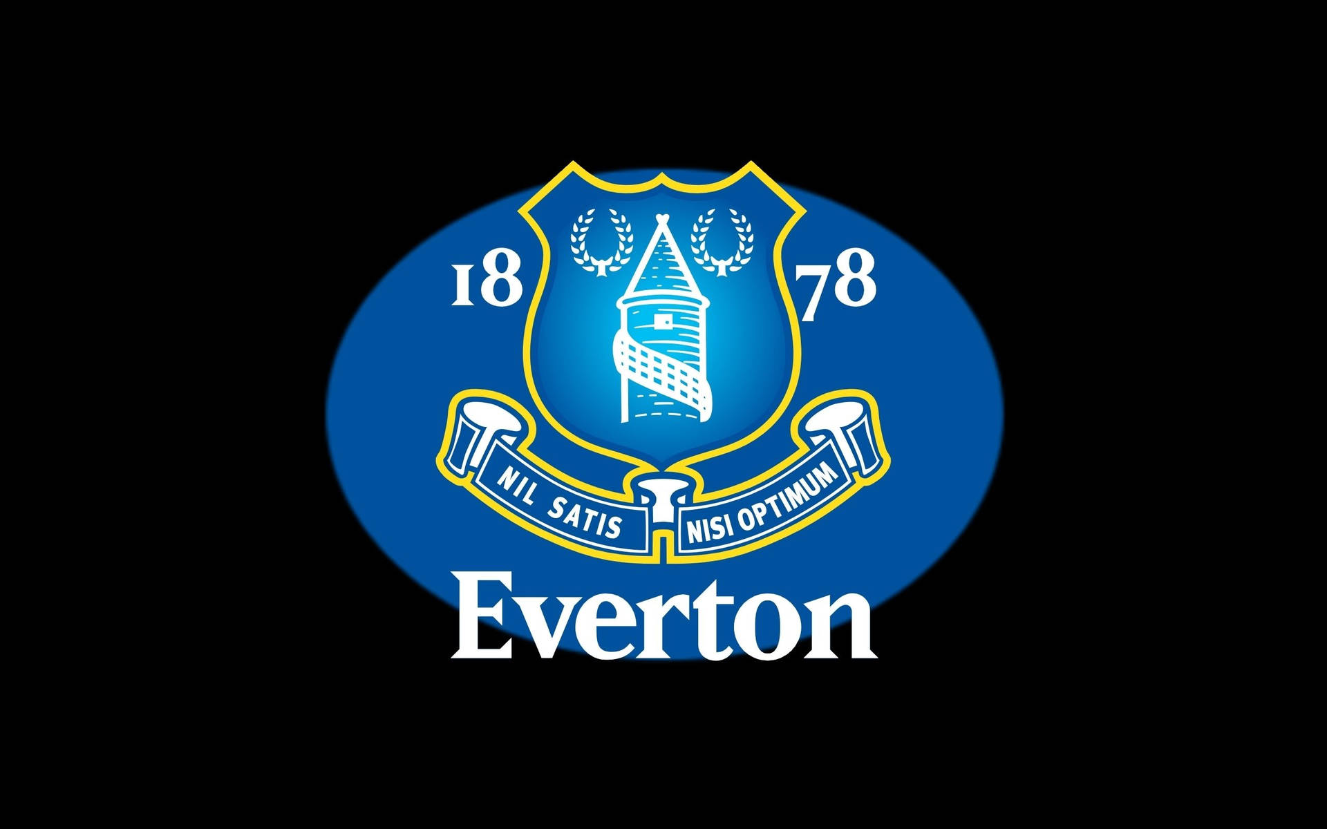 Everton F.c Blue Logo In Black Background