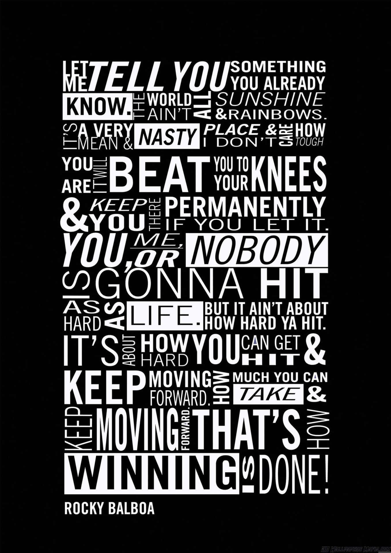 “every Champion Was Once A Contender Who Refused To Give Up.” - Rocky Balboa Background