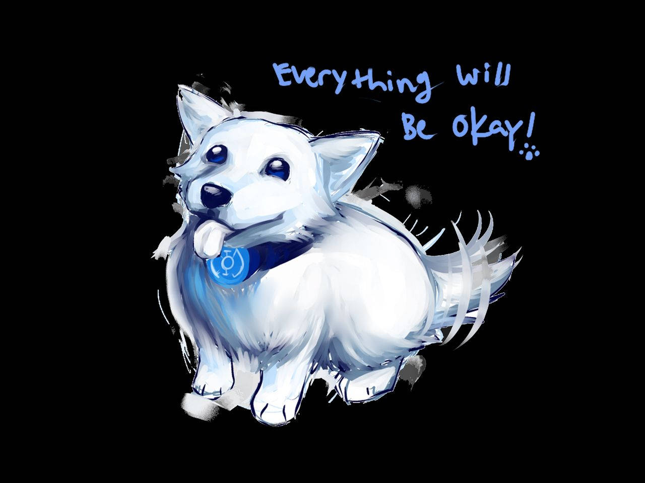 Everything Will Be Okay White Dog