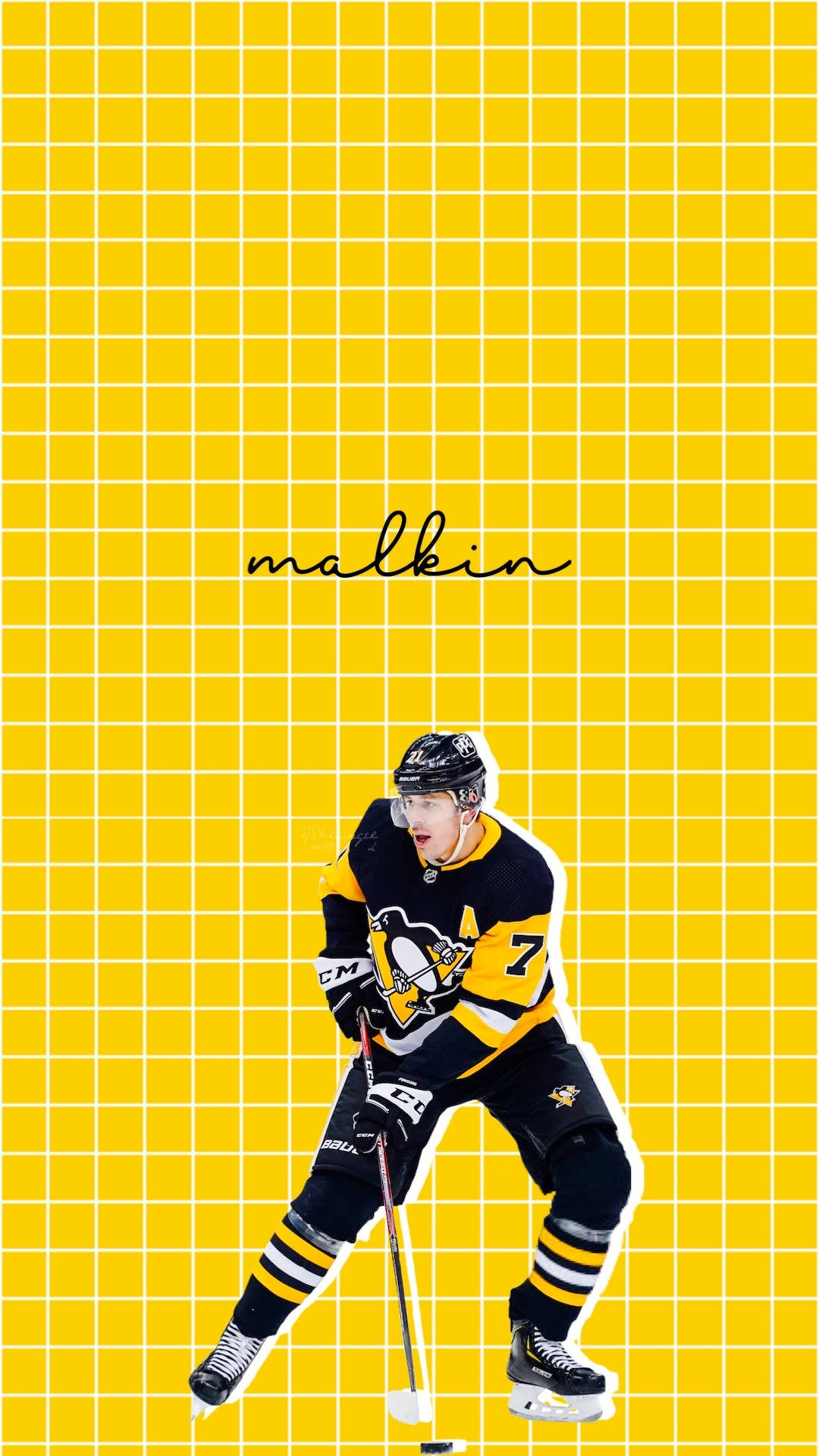 Evgeni Malkin Aesthetic Grid Lines Background