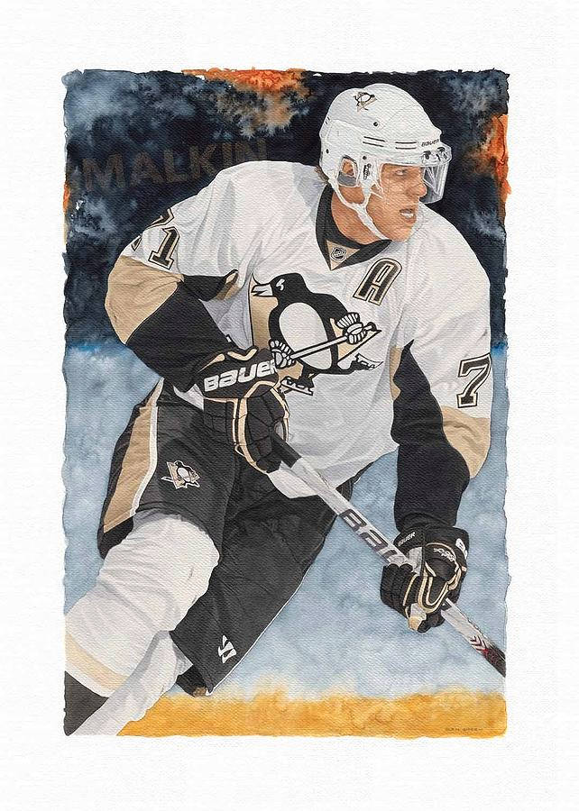 Evgeni Malkin Ice Hockey Card Paint Art Background