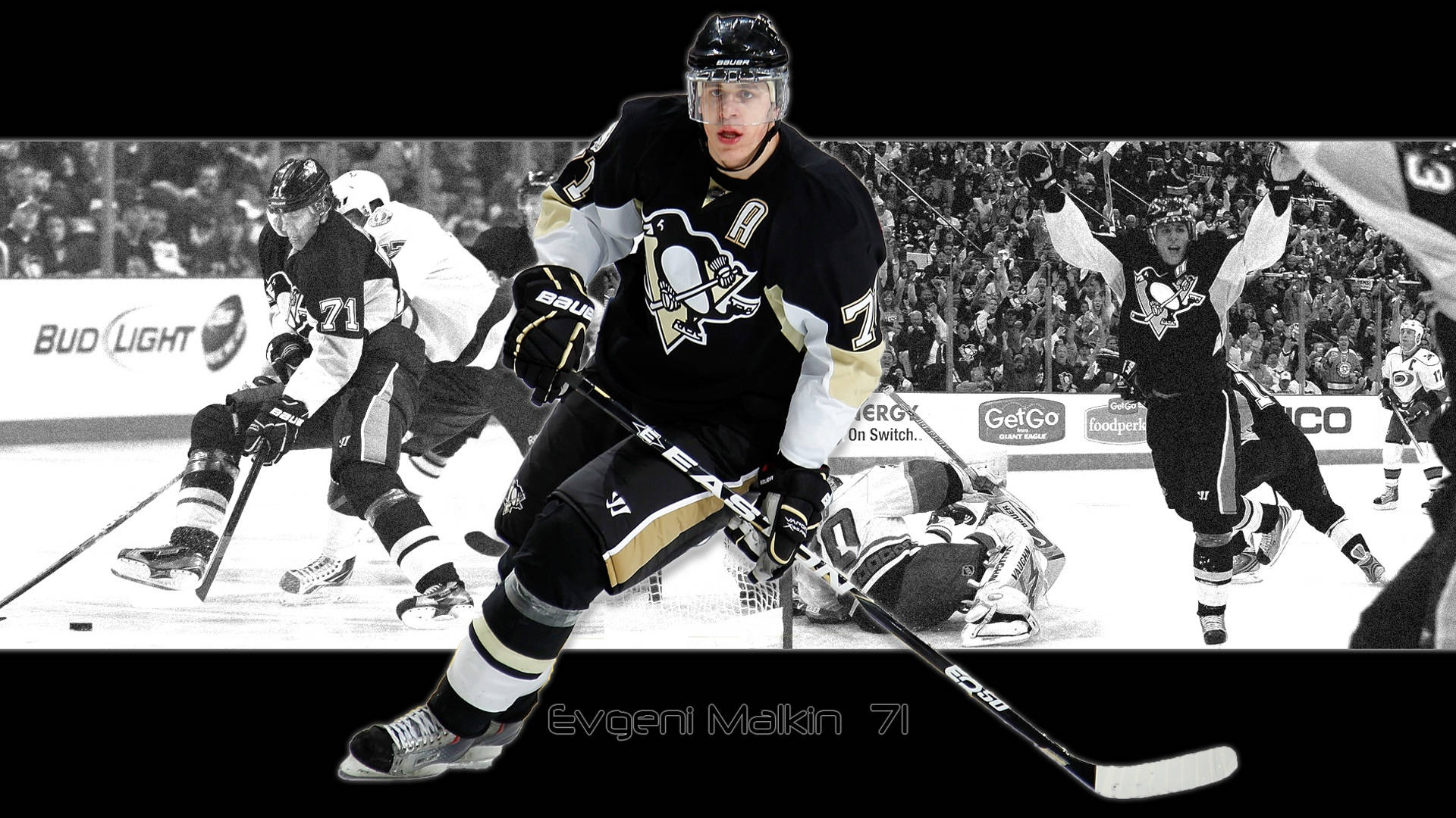 Evgeni Malkin Iconic Memories Grayscale Fan Art Background