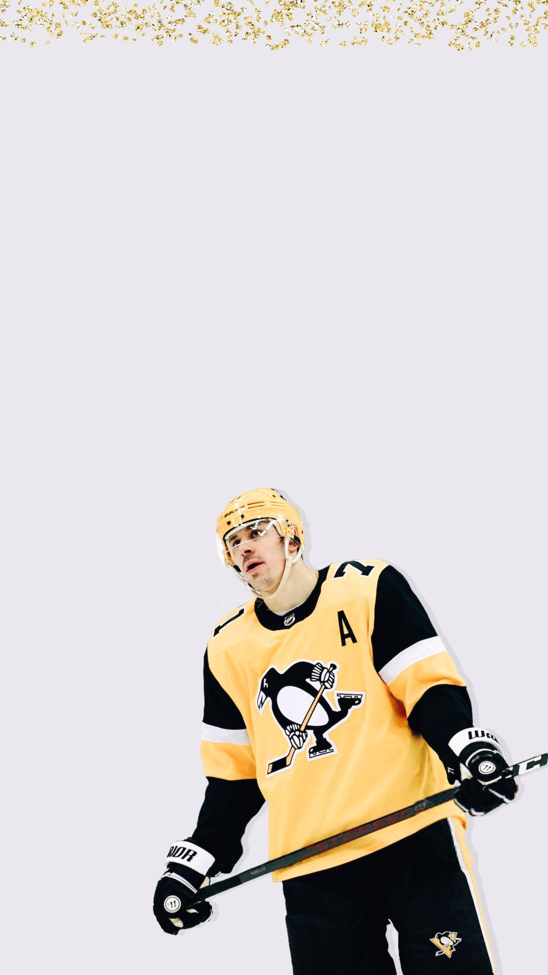 Evgeni Malkin Minimalist Fan Art Golden Glitters Background