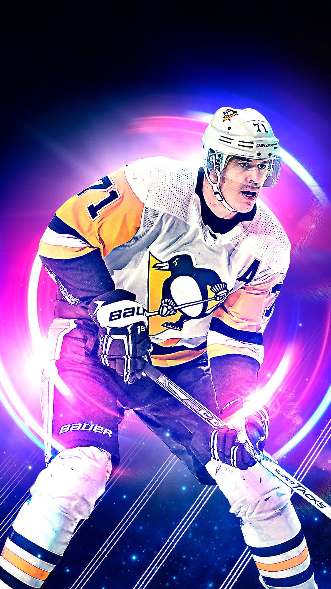 Evgeni Malkin Neon Lights Vector Art Background